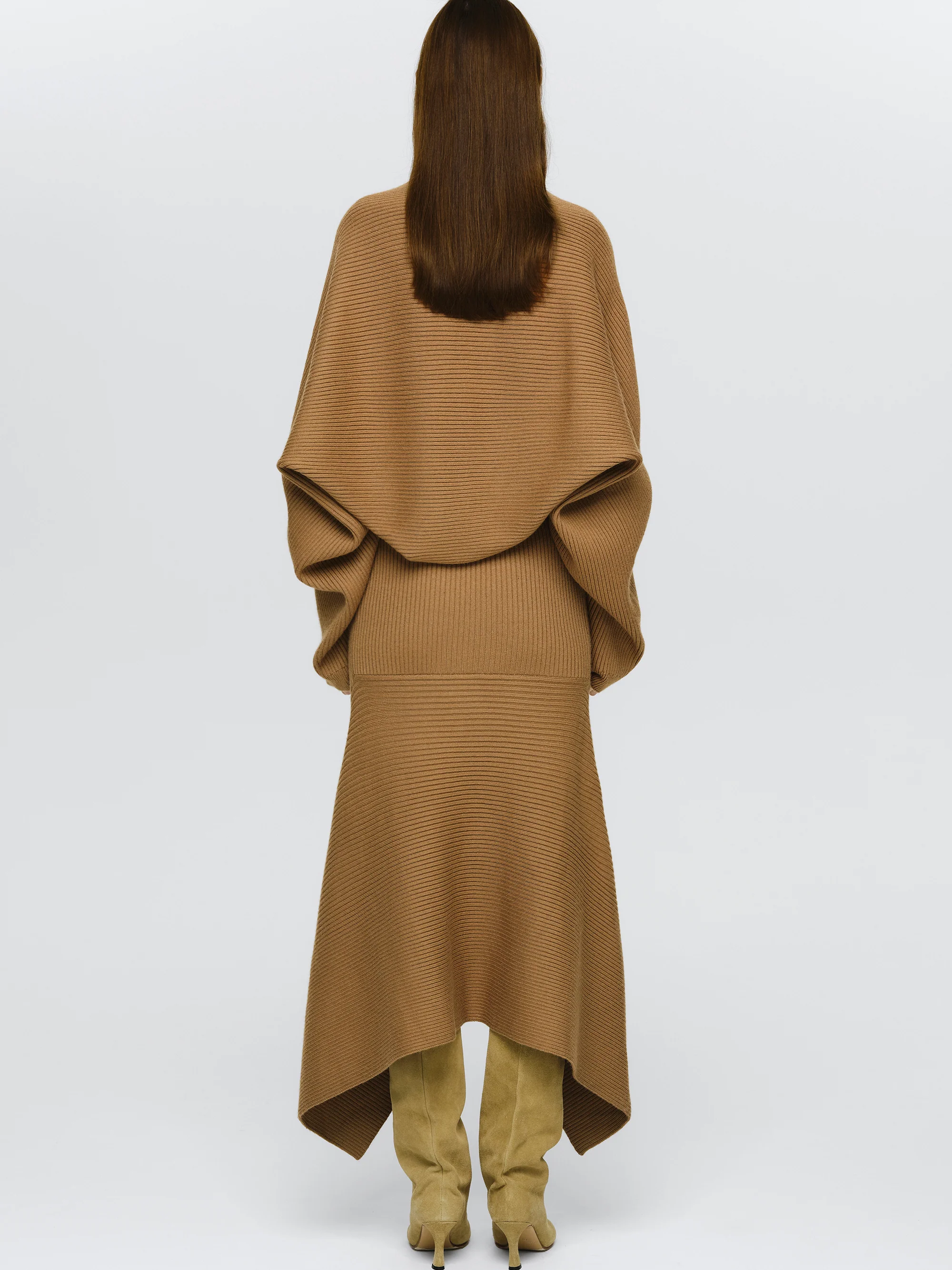 Shrug Knit Dress, Brown - Image 4