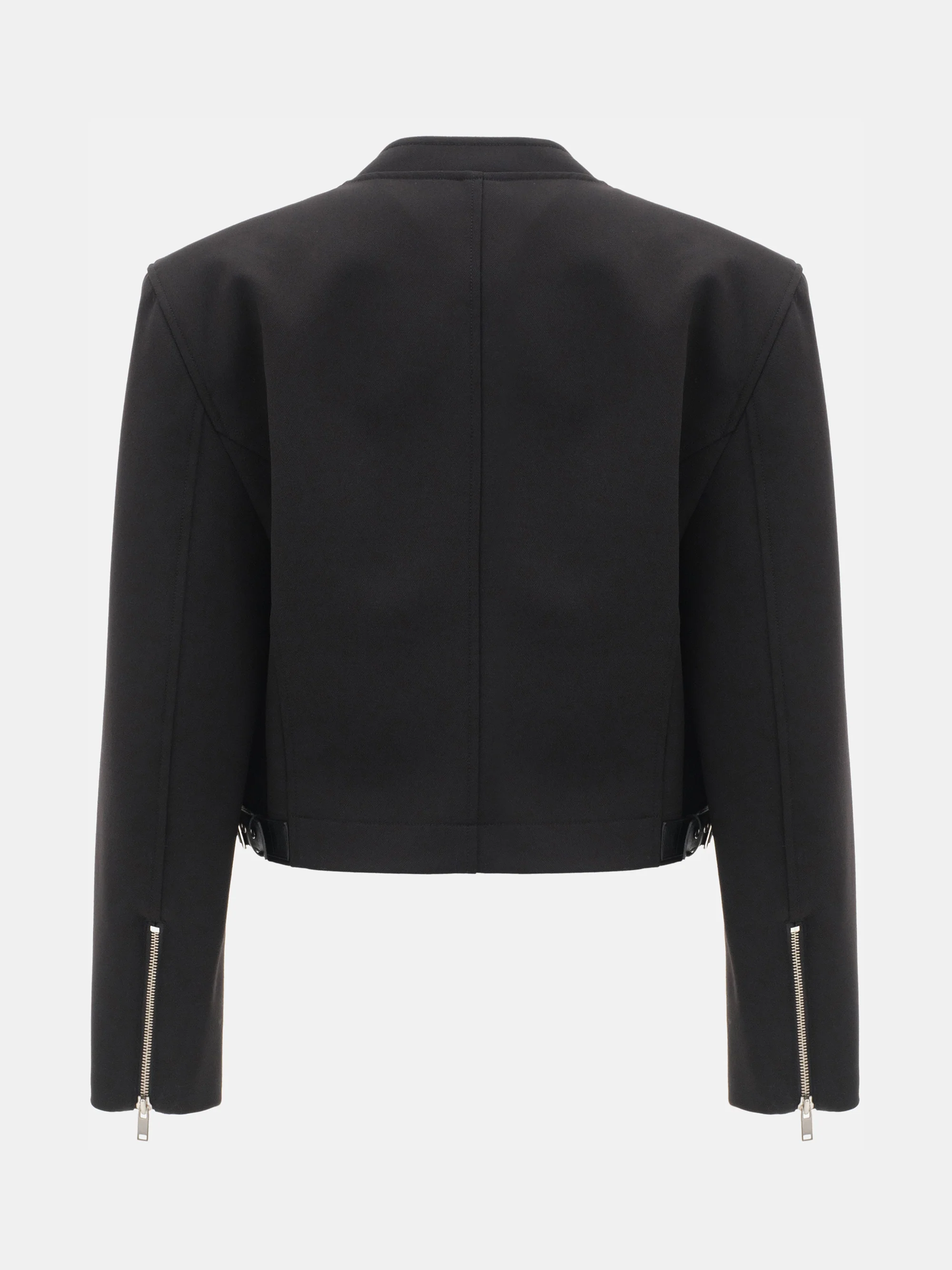 Side-Buckle Cropped Blouson, Black - Image 7
