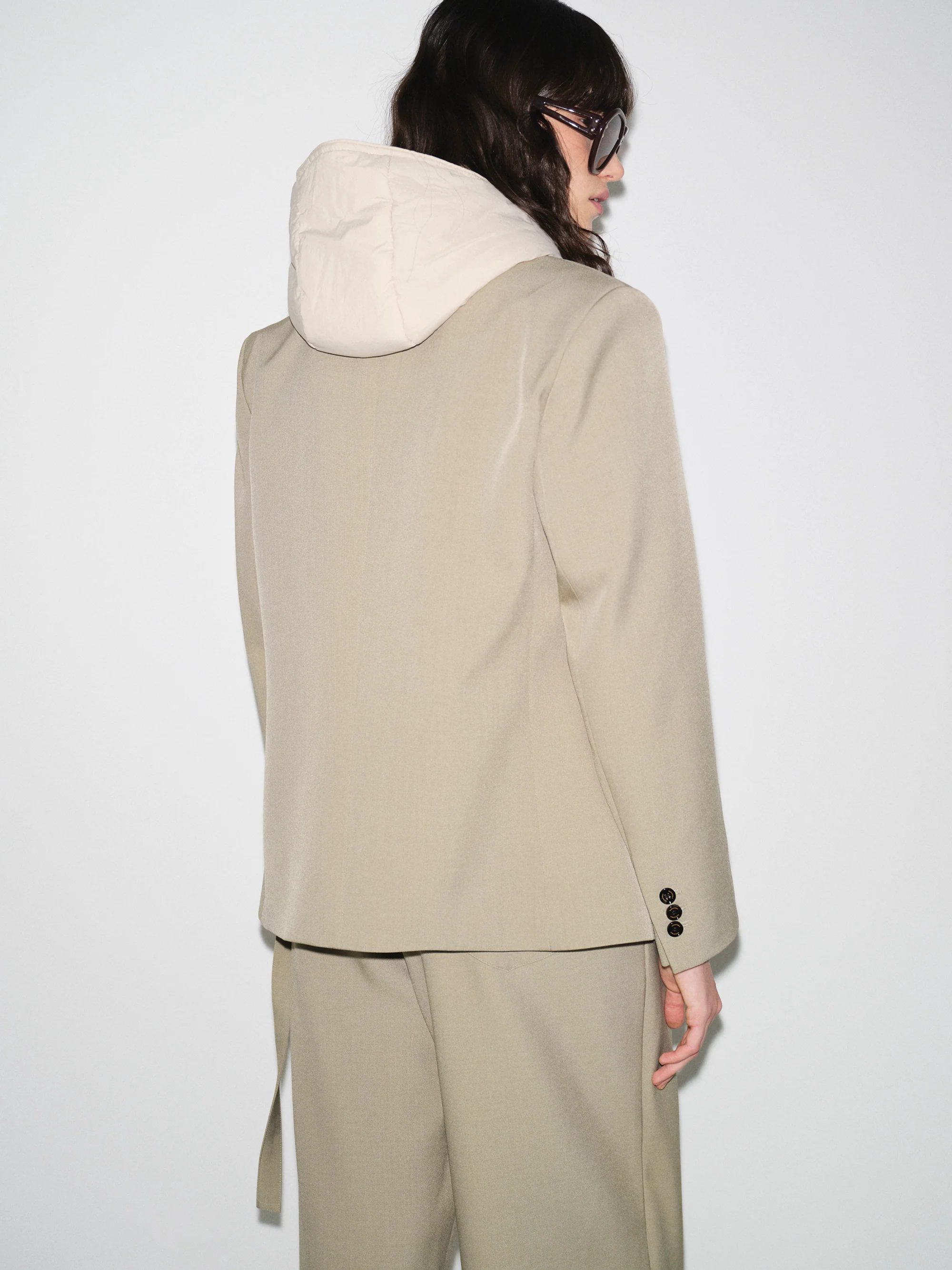 Single-Breasted Blazer, Khaki - Image 4