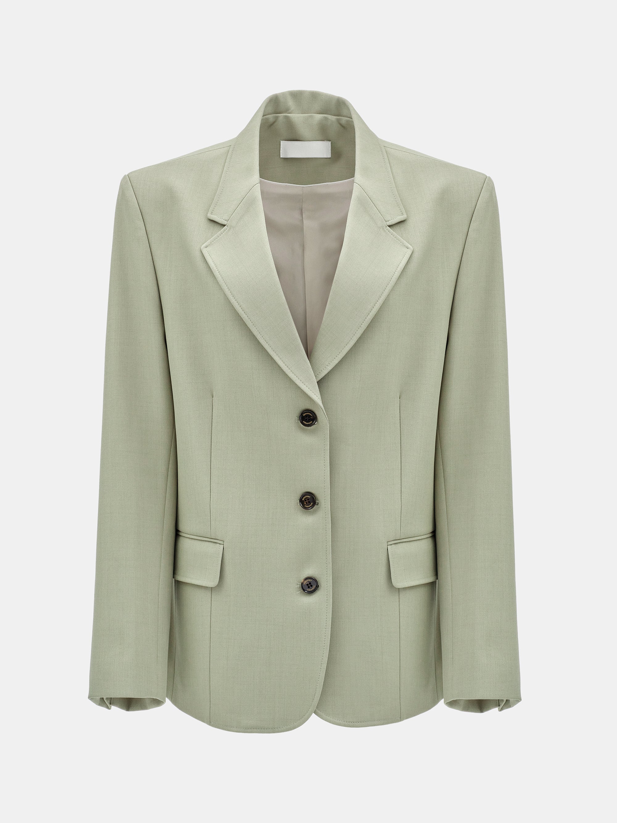 Single-Breasted Blazer, Khaki - Image 5