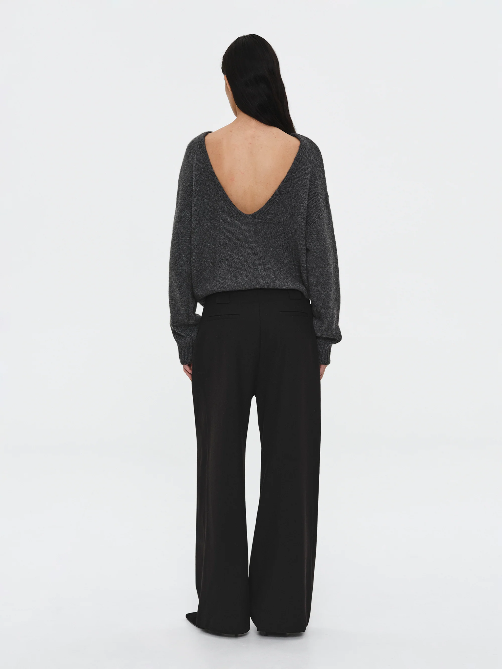 Single Pleated Trousers, Black - Image 2