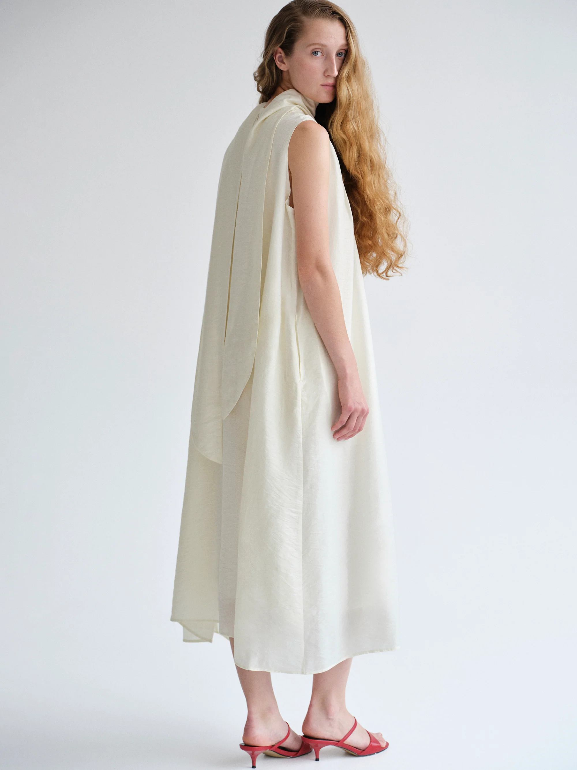 Sleeveless Scarf Dress, Birch - Image 2