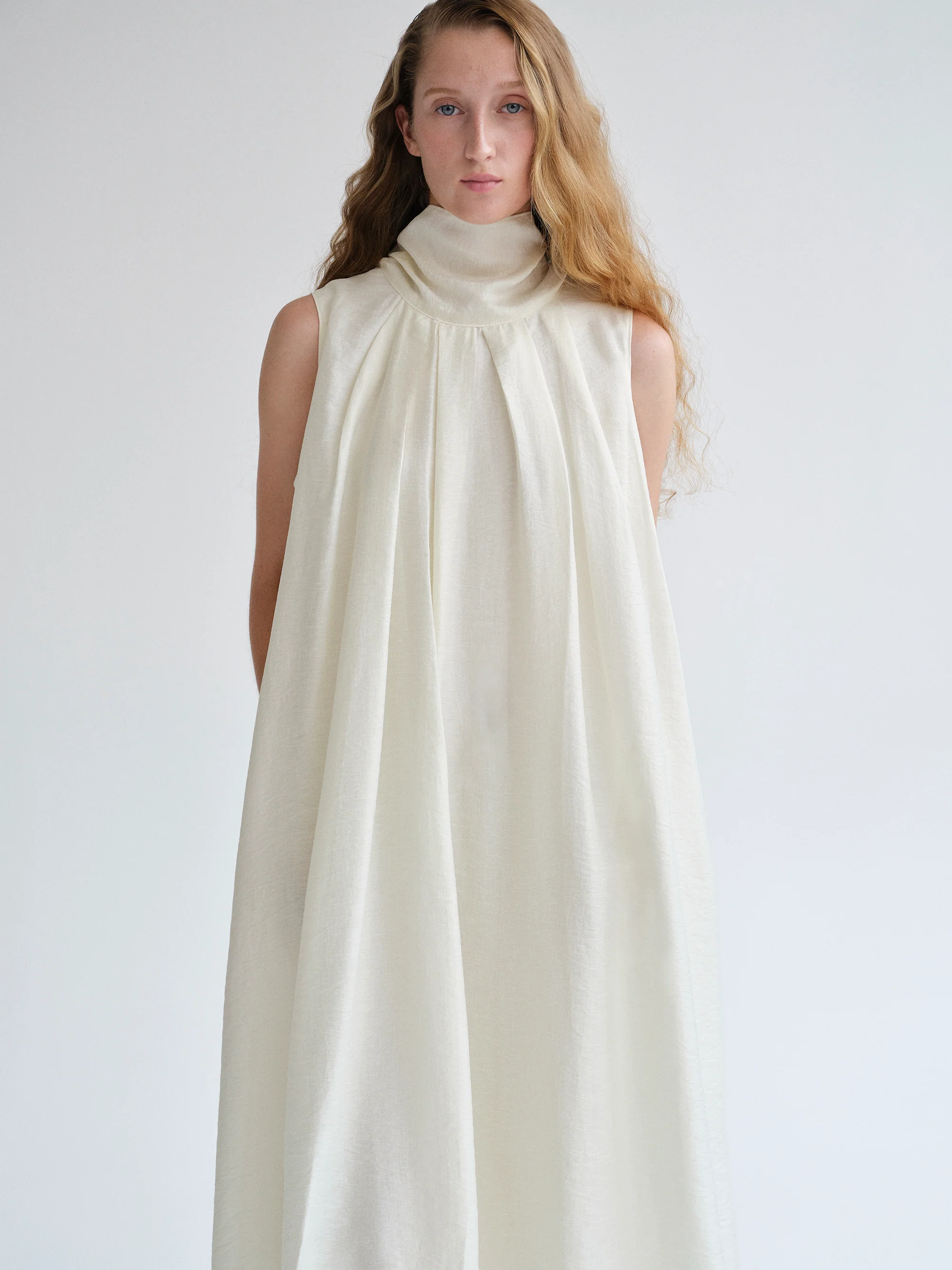 Sleeveless Scarf Dress, Birch - Image 3