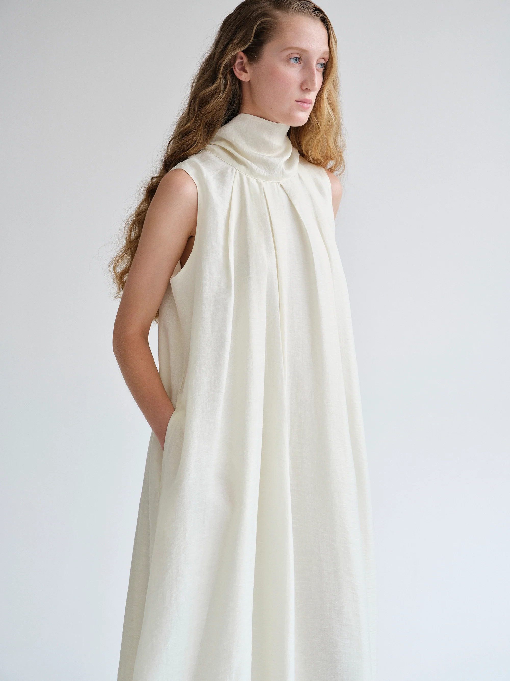 Sleeveless Scarf Dress, Birch - Image 4