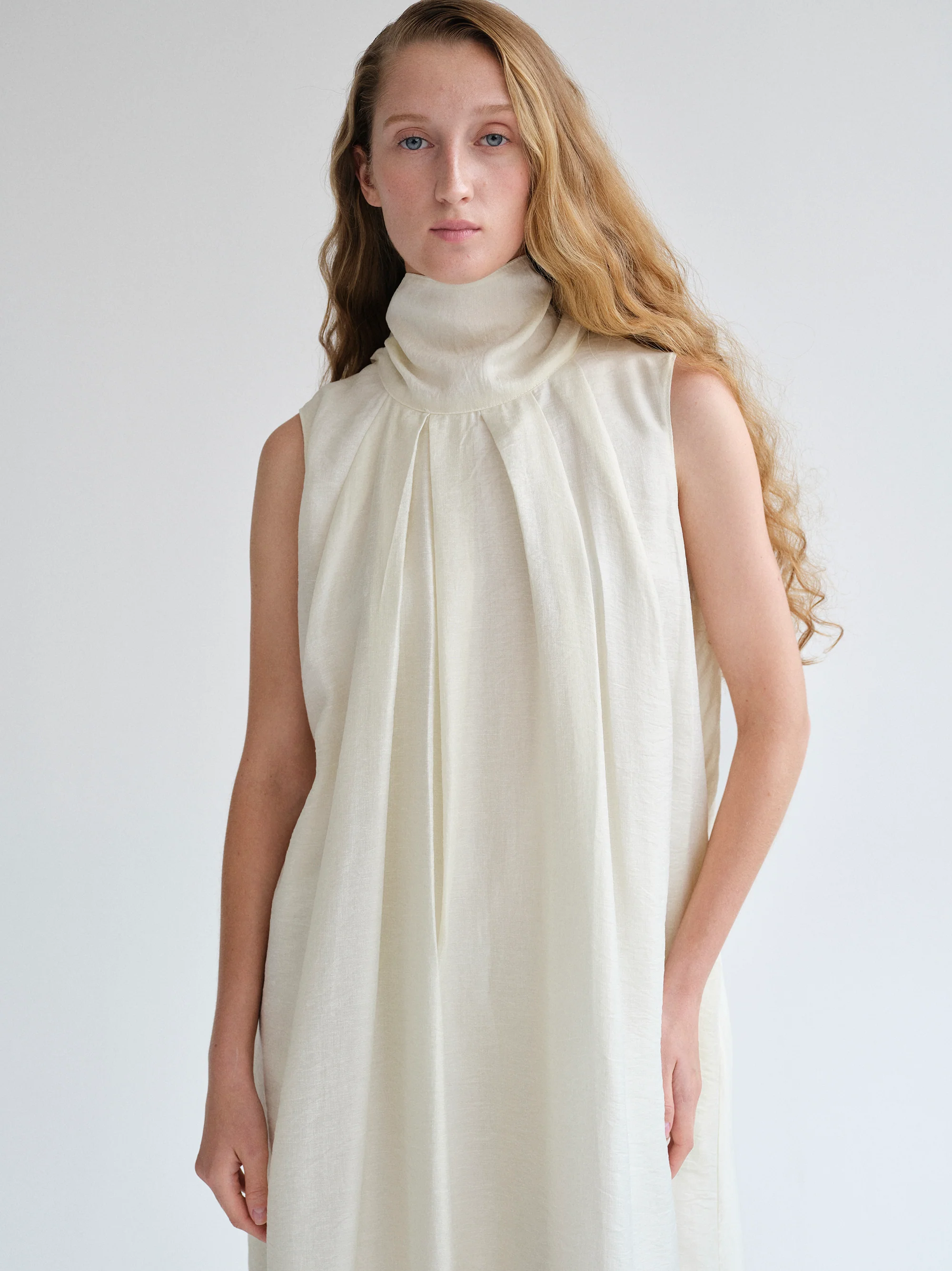 Sleeveless Scarf Dress, Birch - Image 5