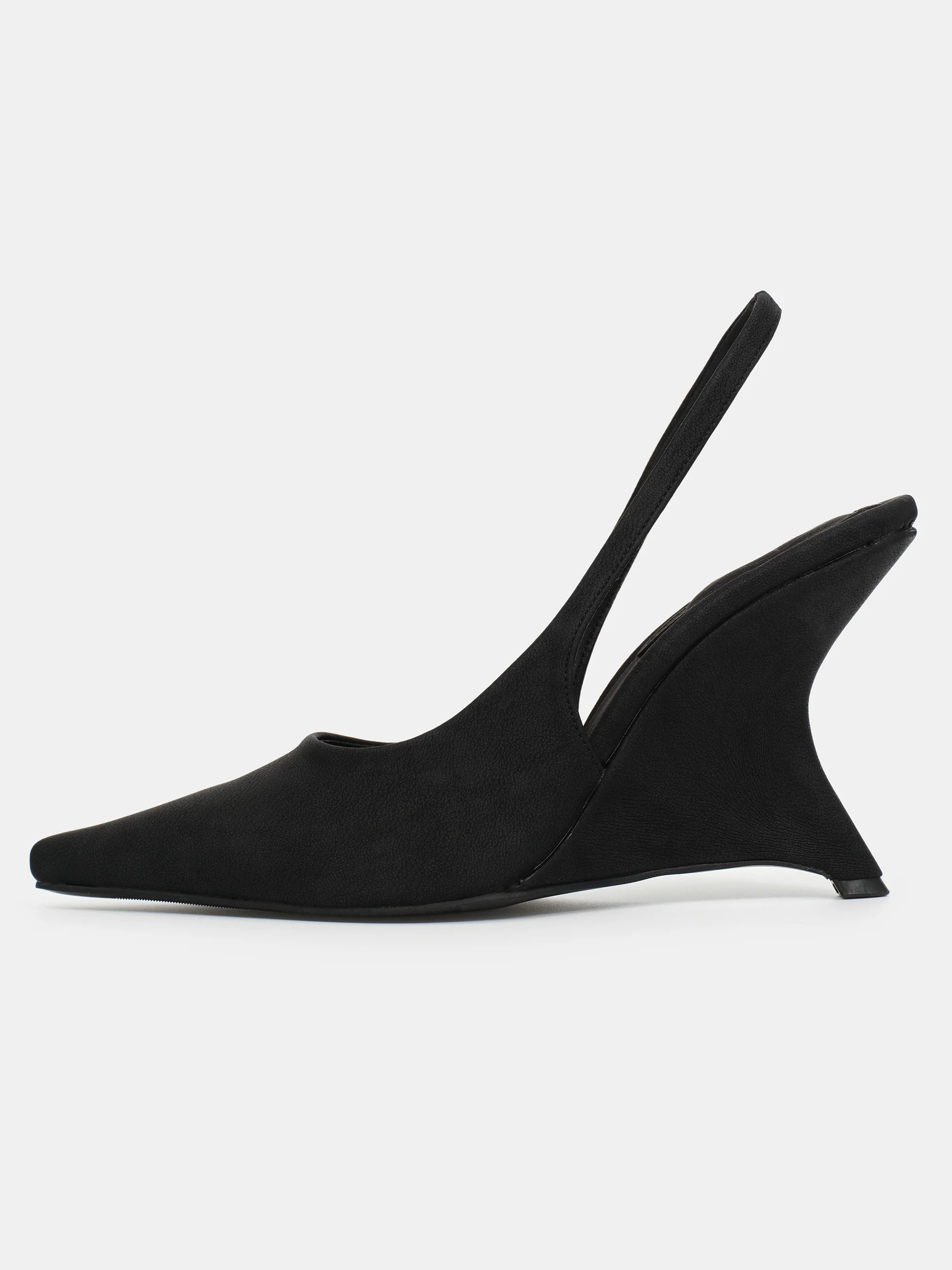 Slingback Wedge Heels, Black