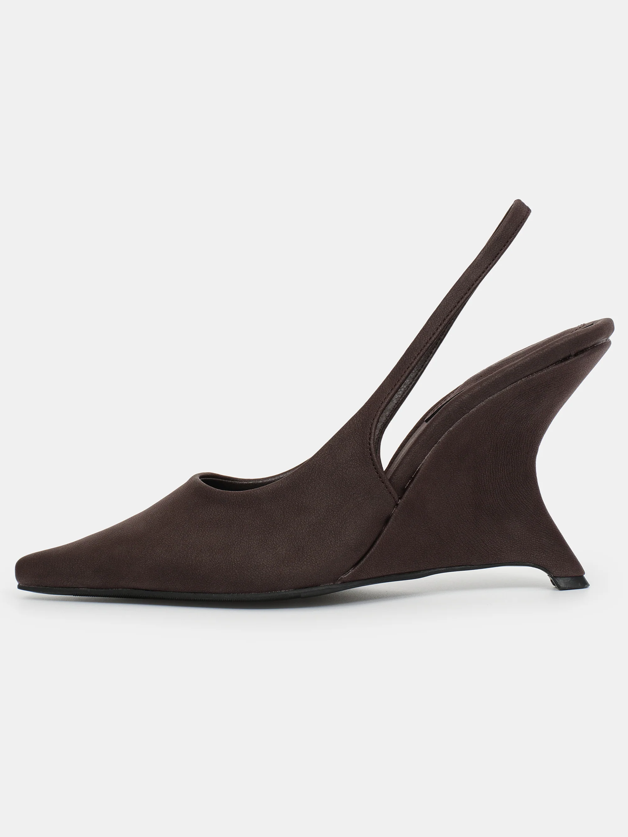 Slingback Wedge Heels, Chocolate