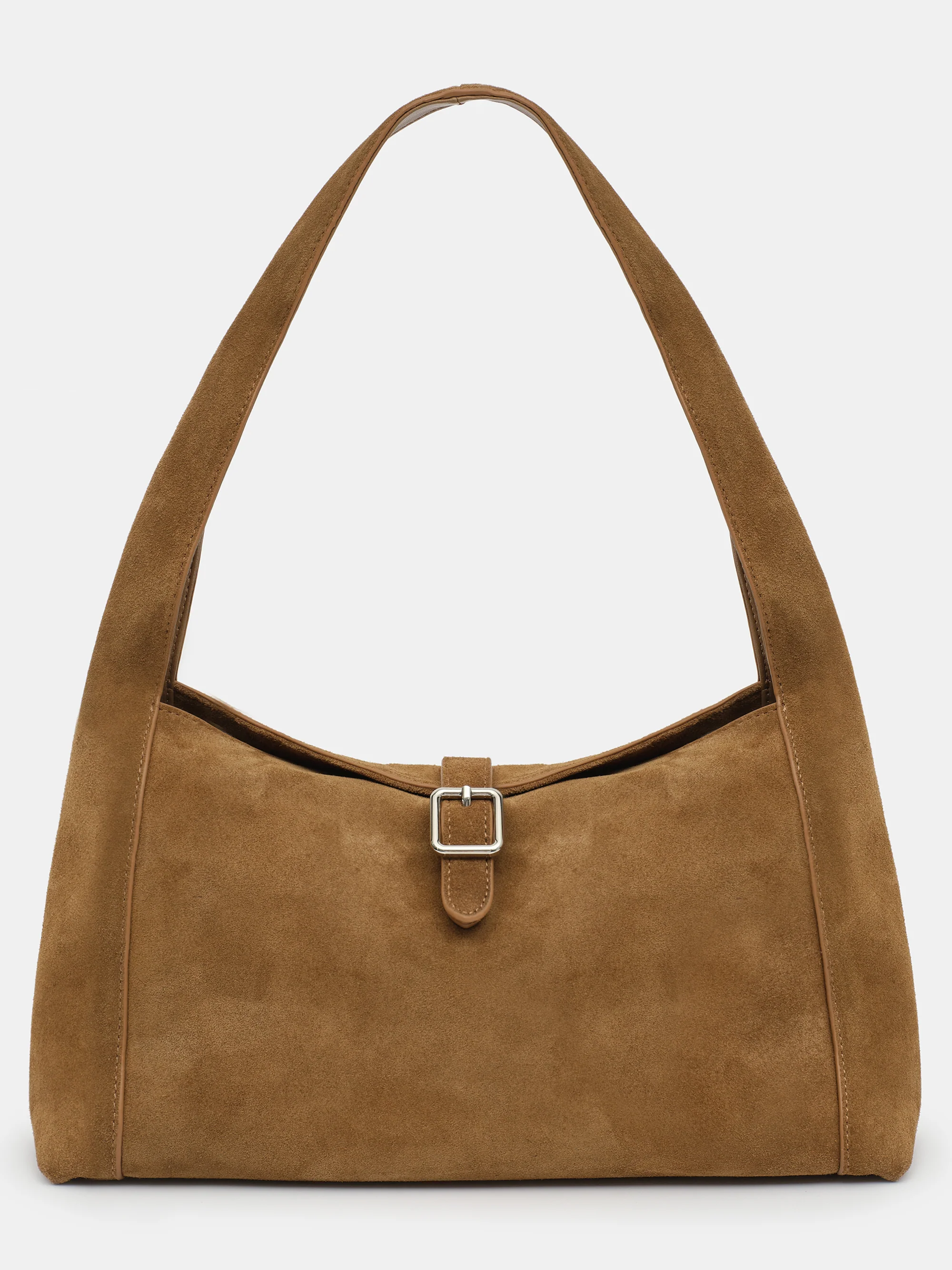 Slouchy Suede Shoulder Bag, Brown