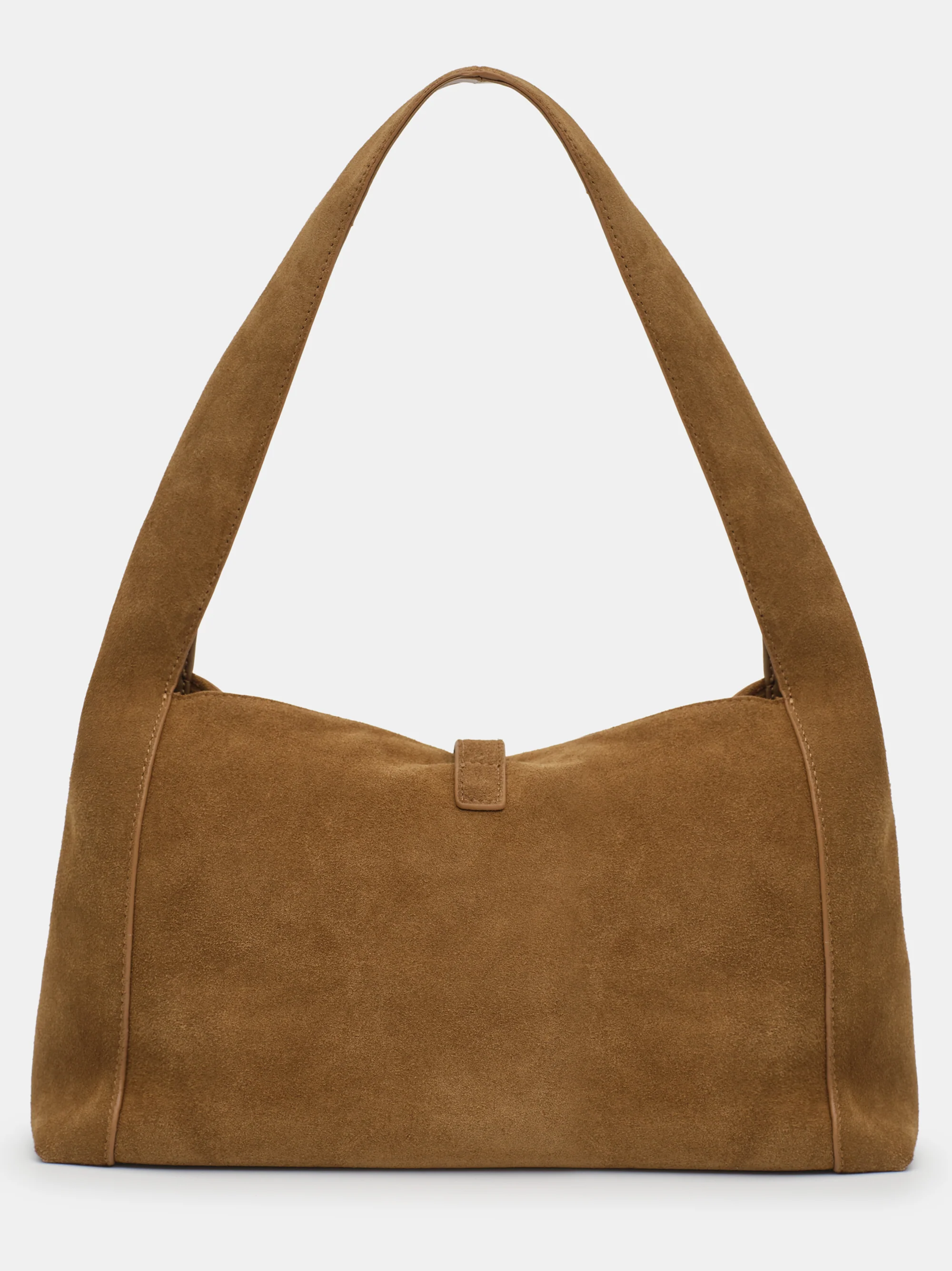 Slouchy Suede Shoulder Bag, Brown - Image 4