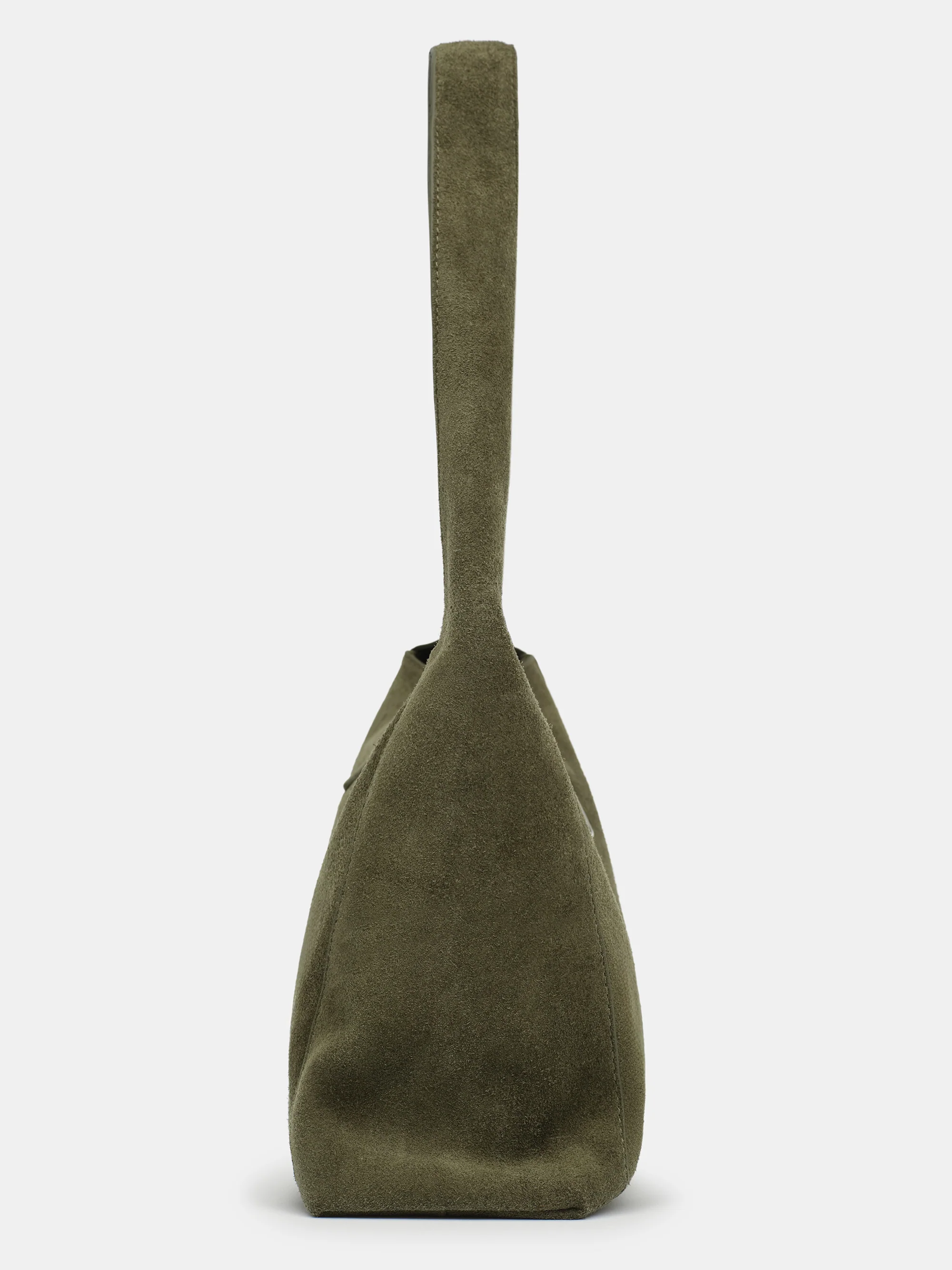 Slouchy Suede Shoulder Bag, Olive - Image 7