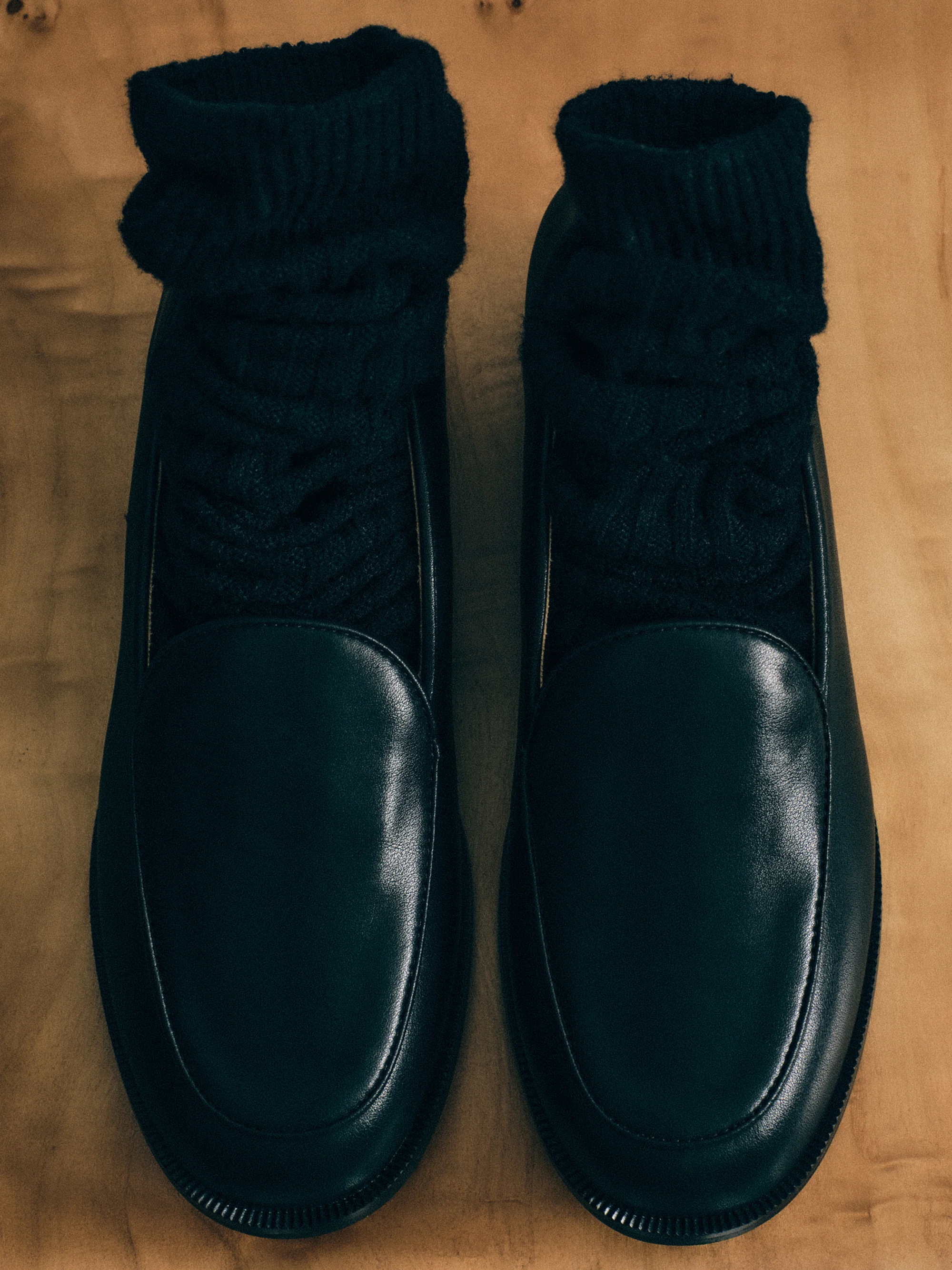 Soft Leather Loafers, Black