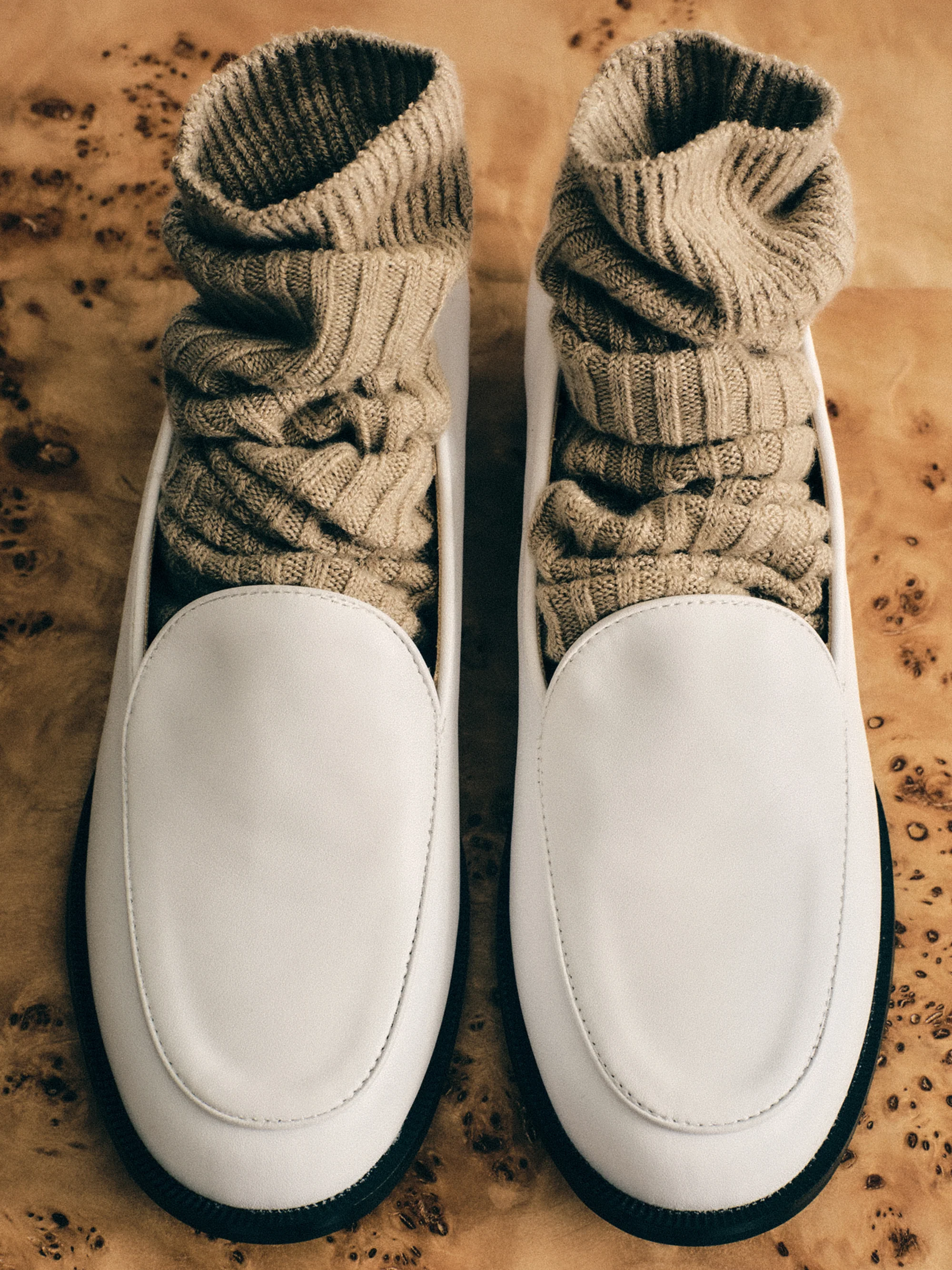 Soft Leather Loafers, White - Image 2