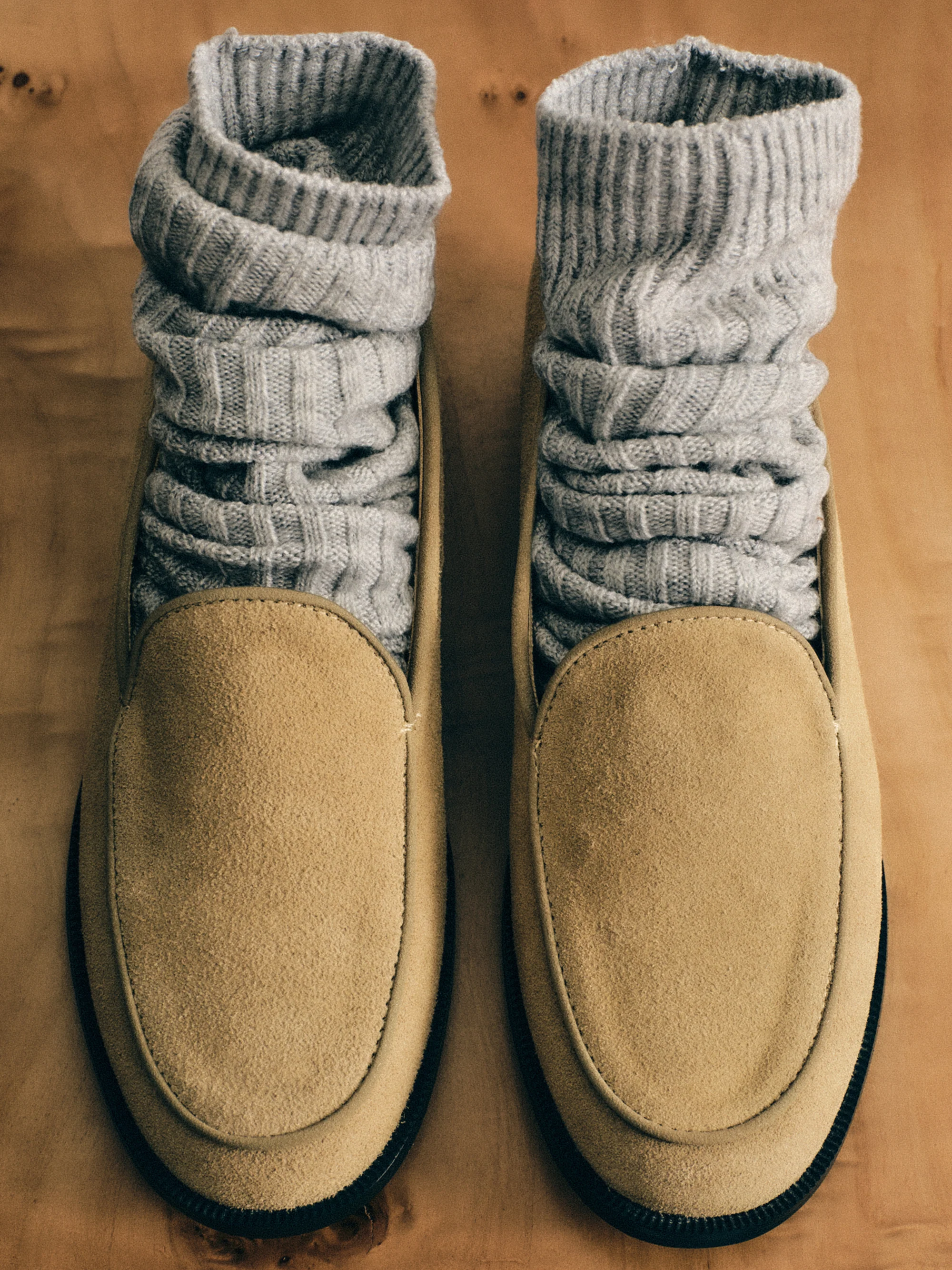 Soft Suede Loafers, Beige
