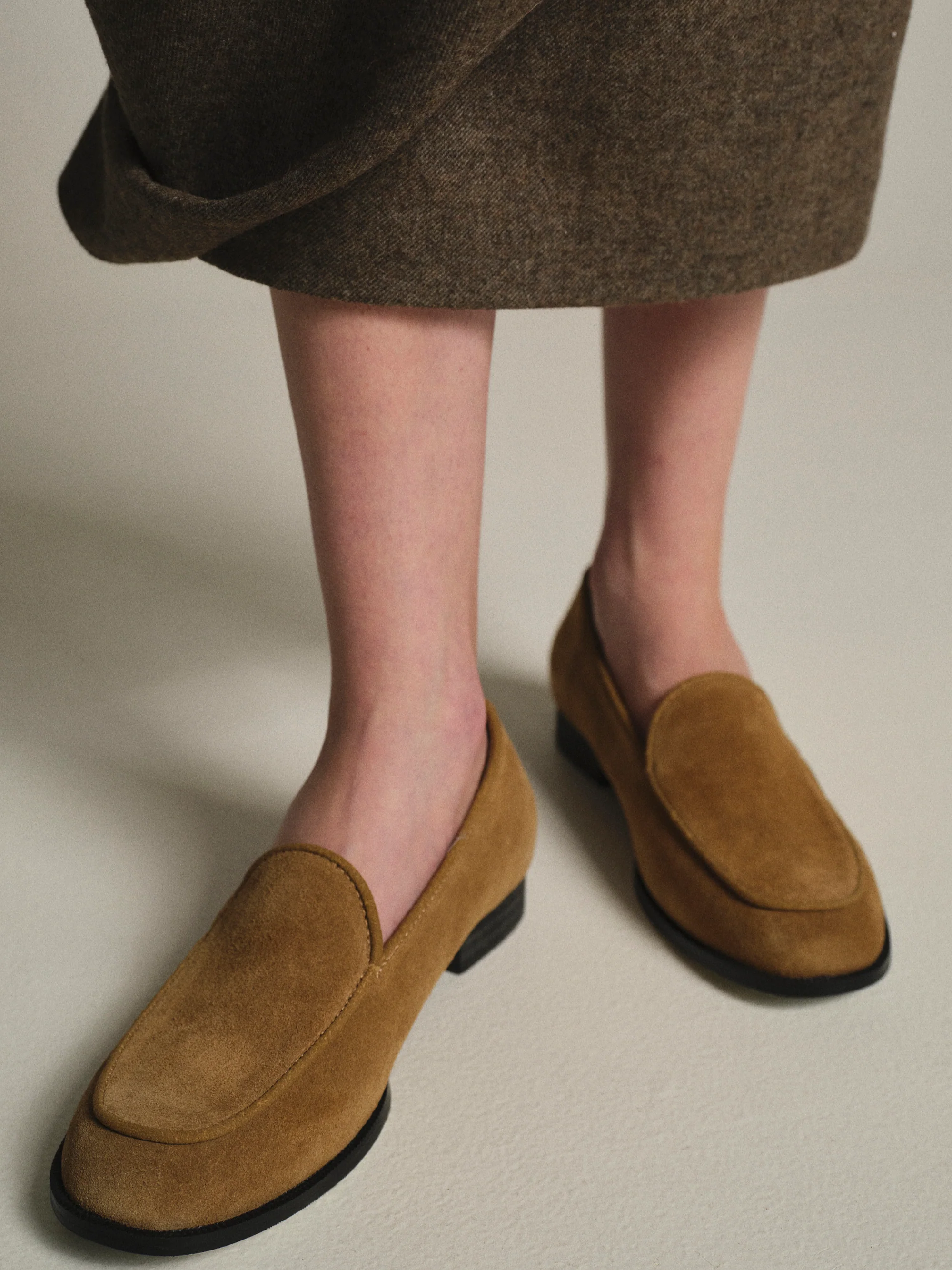 Soft Suede Loafers, Camel - Image 3