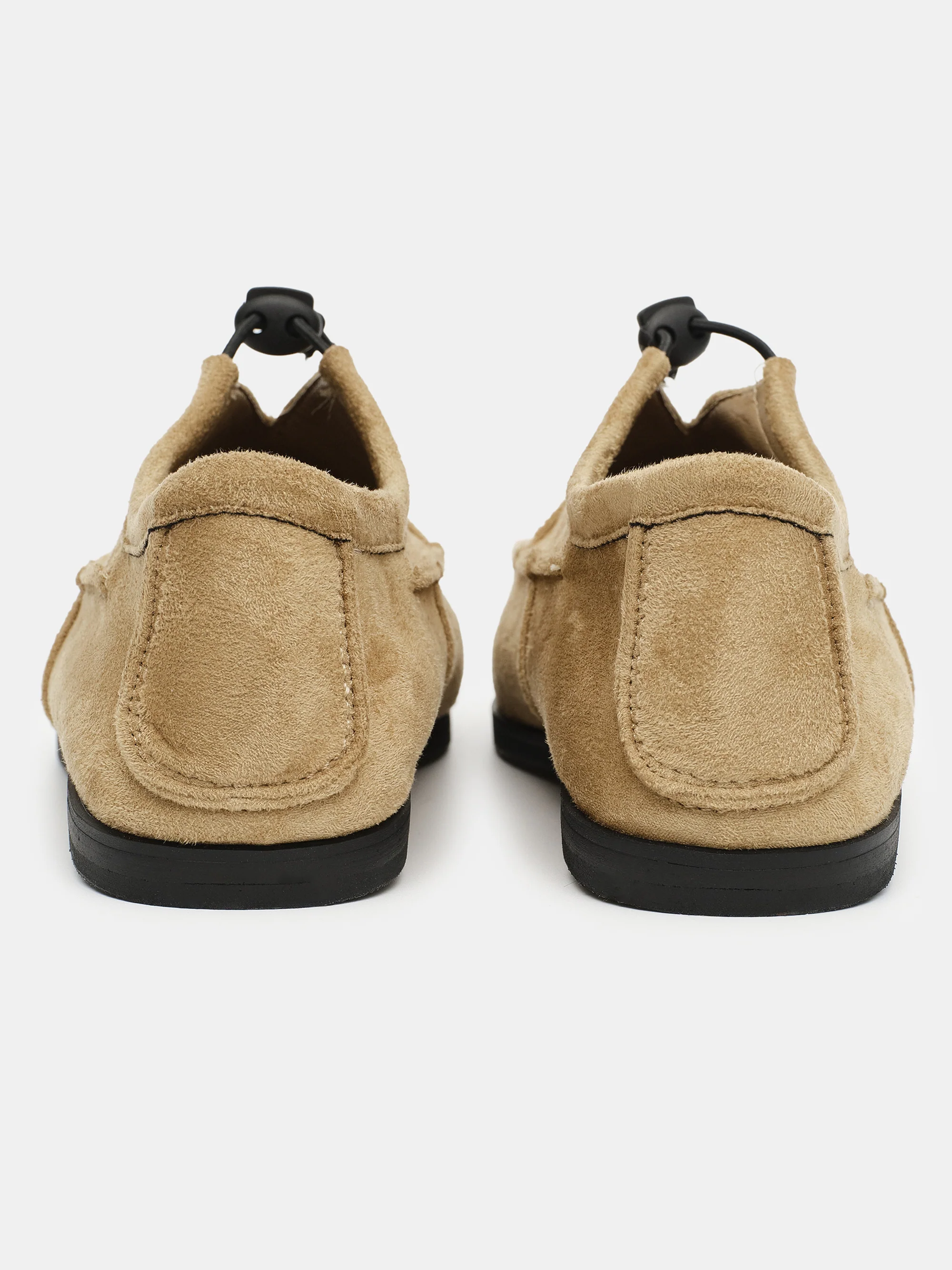 Square Toe Moccasin, Beige - Image 3