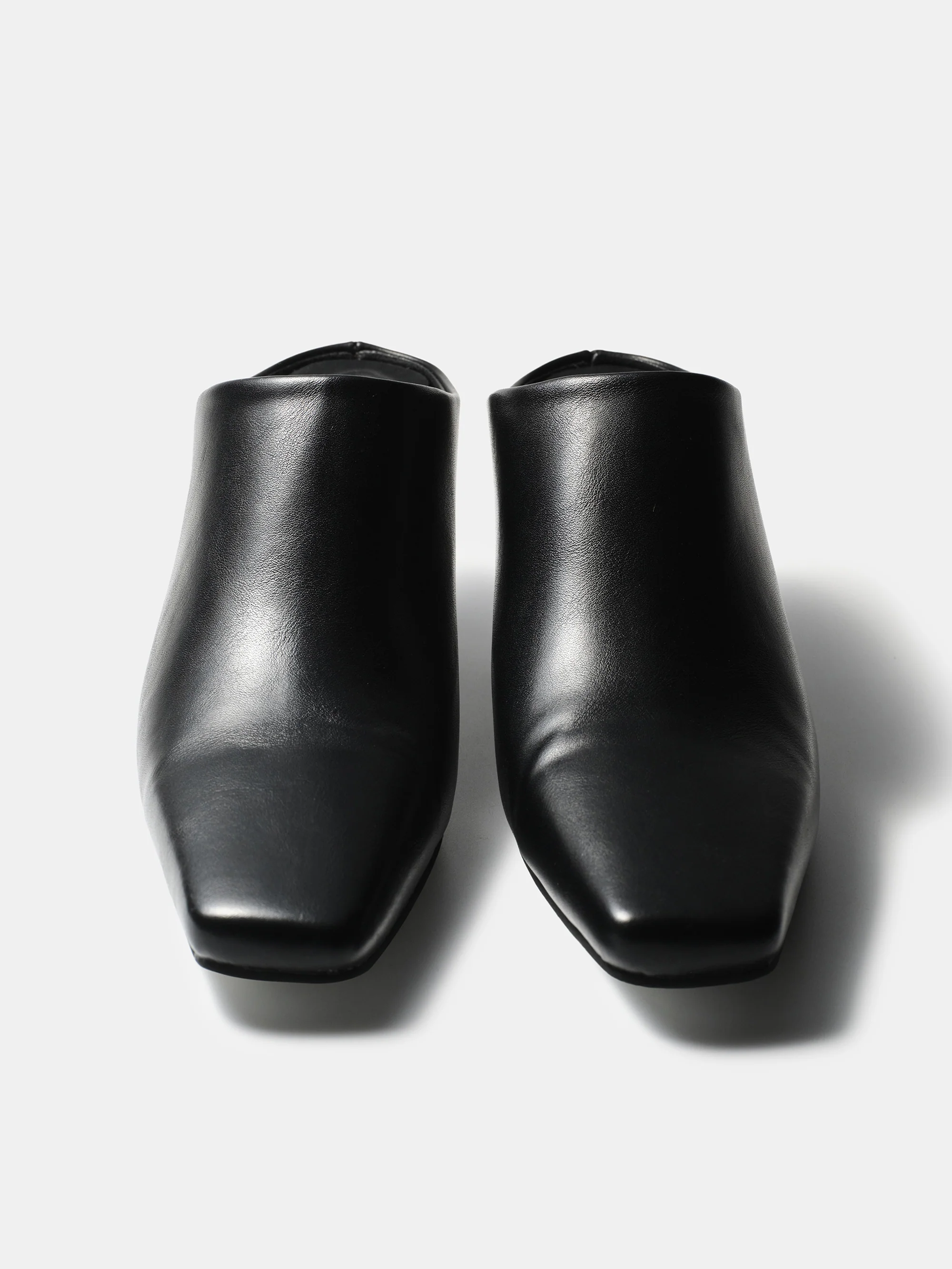 Square Toe Mule Heels, Black - Image 3