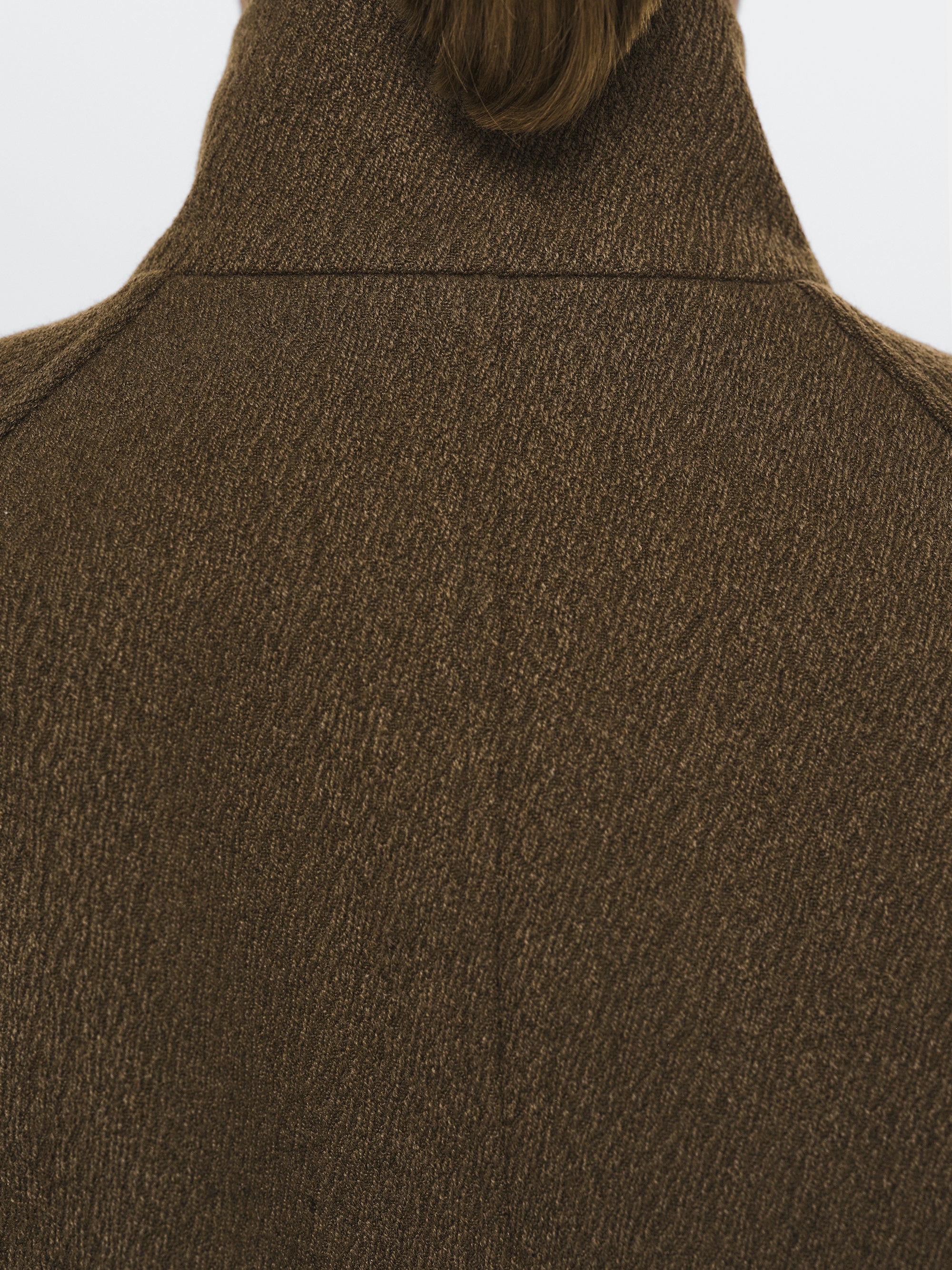 Stand Collar Field Wool Jacket, Brown - Image 3
