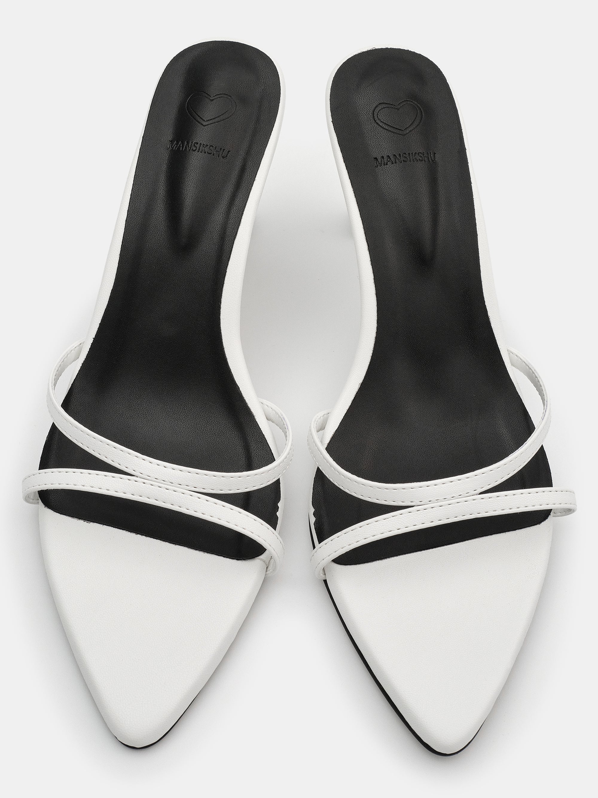 Stiletto Heeled Mules, White - Image 2
