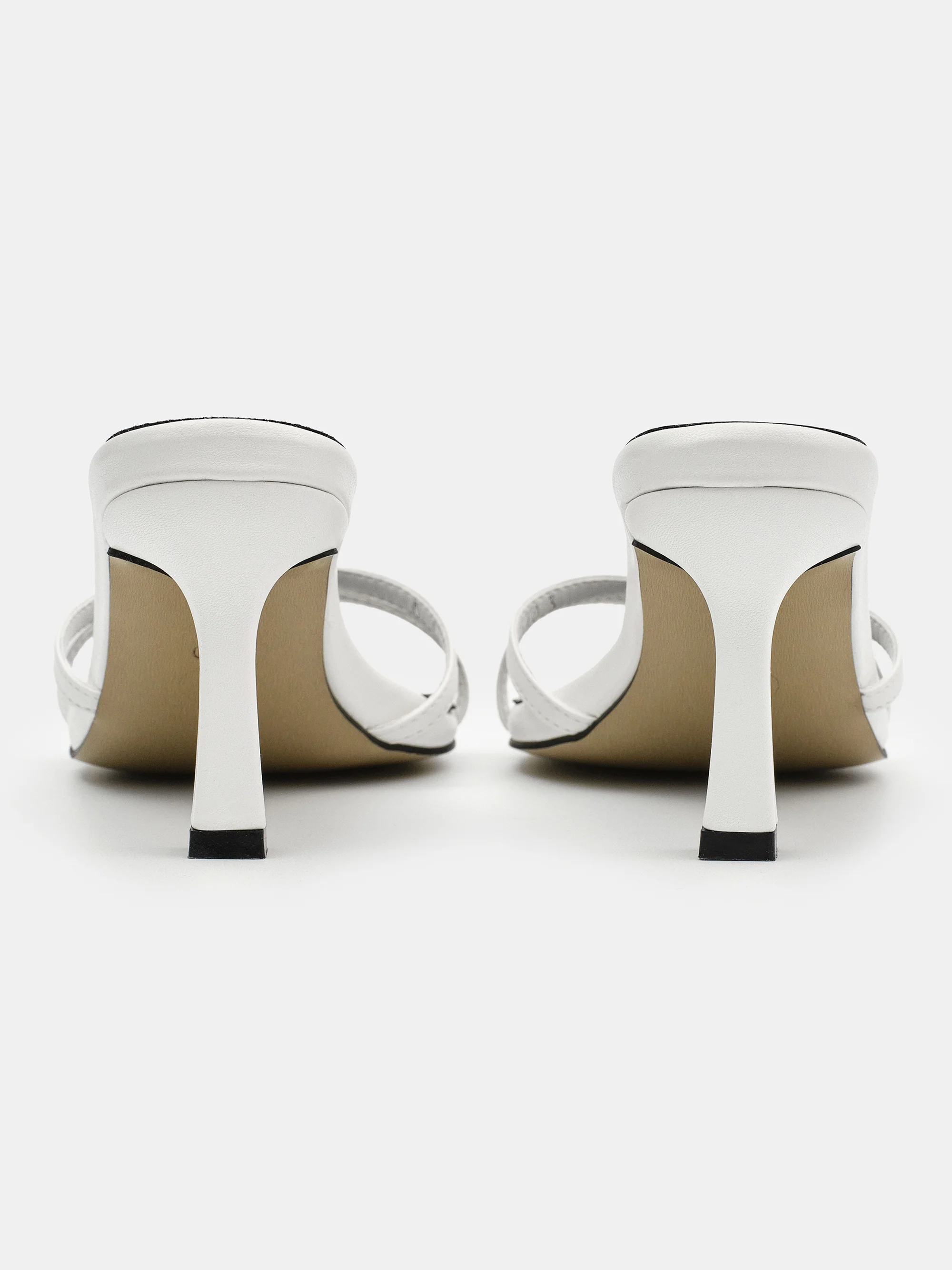 Stiletto Heeled Mules, White - Image 4