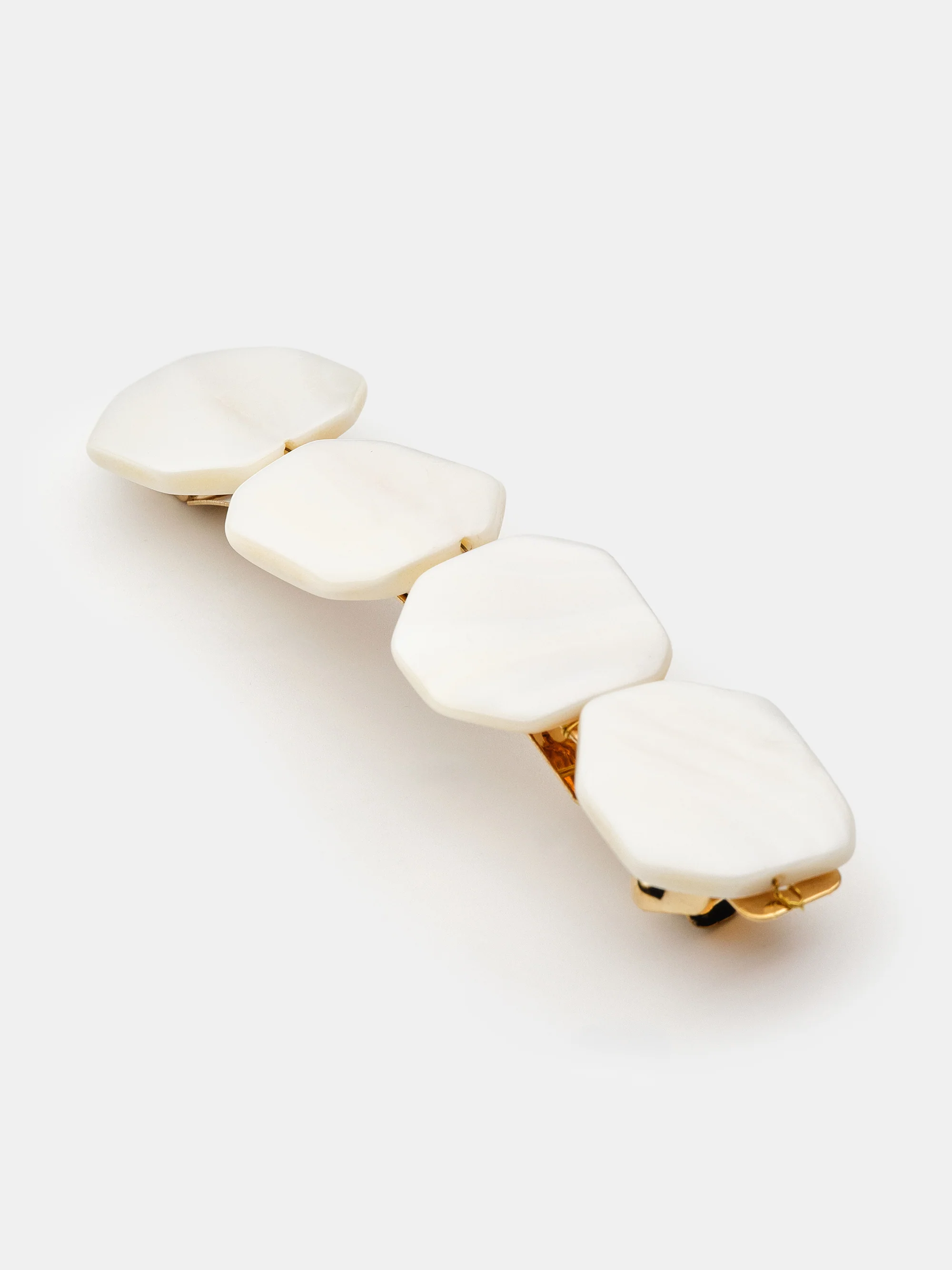 Stone Tile Barrette, Gold - Image 3