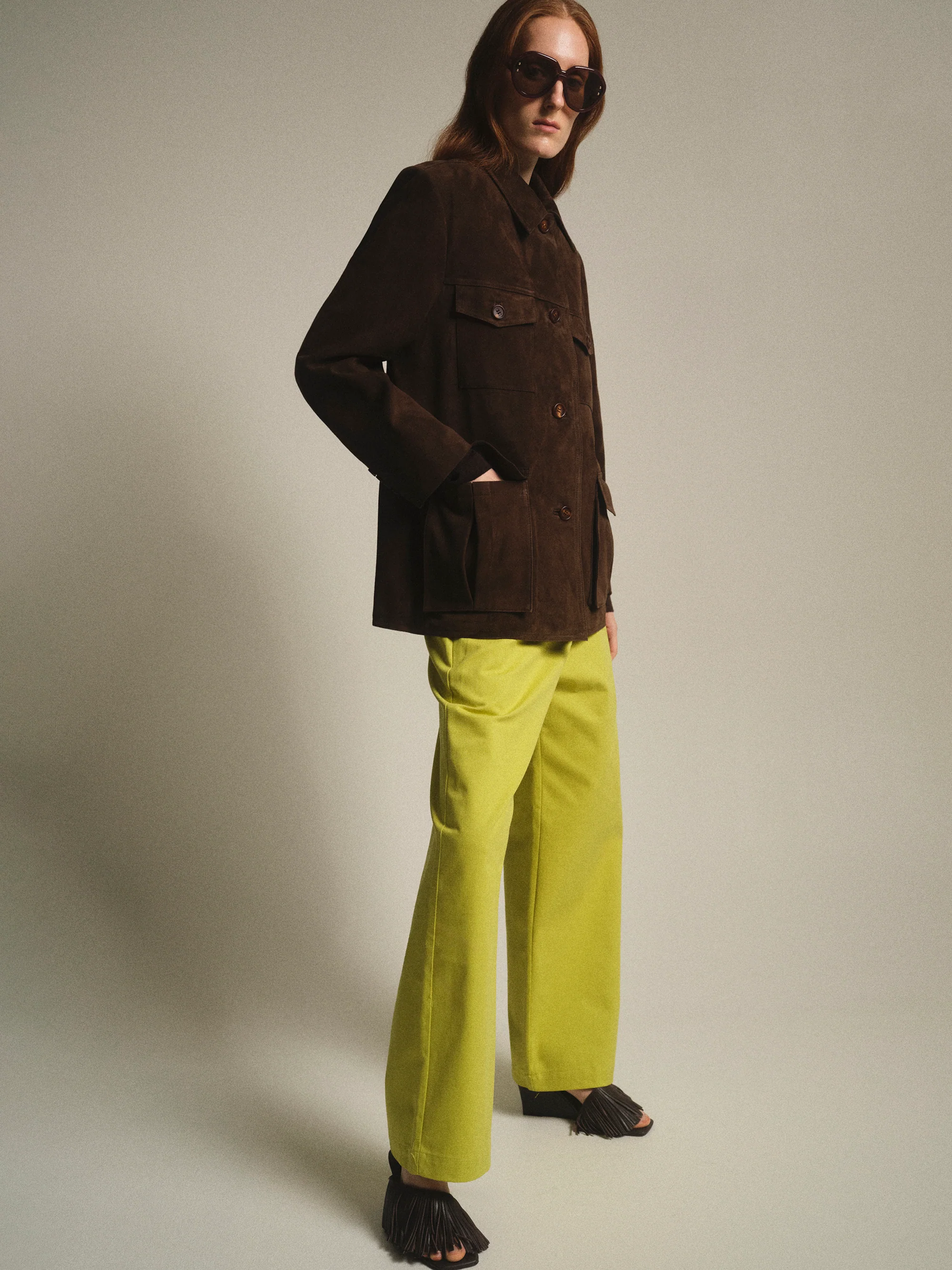 Straight Cotton Chinos, Chartreuse - Image 2