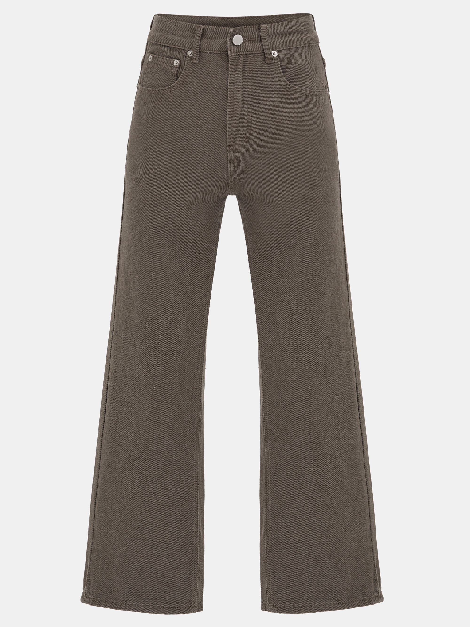 Straight Cotton Pants, Mud - Image 2
