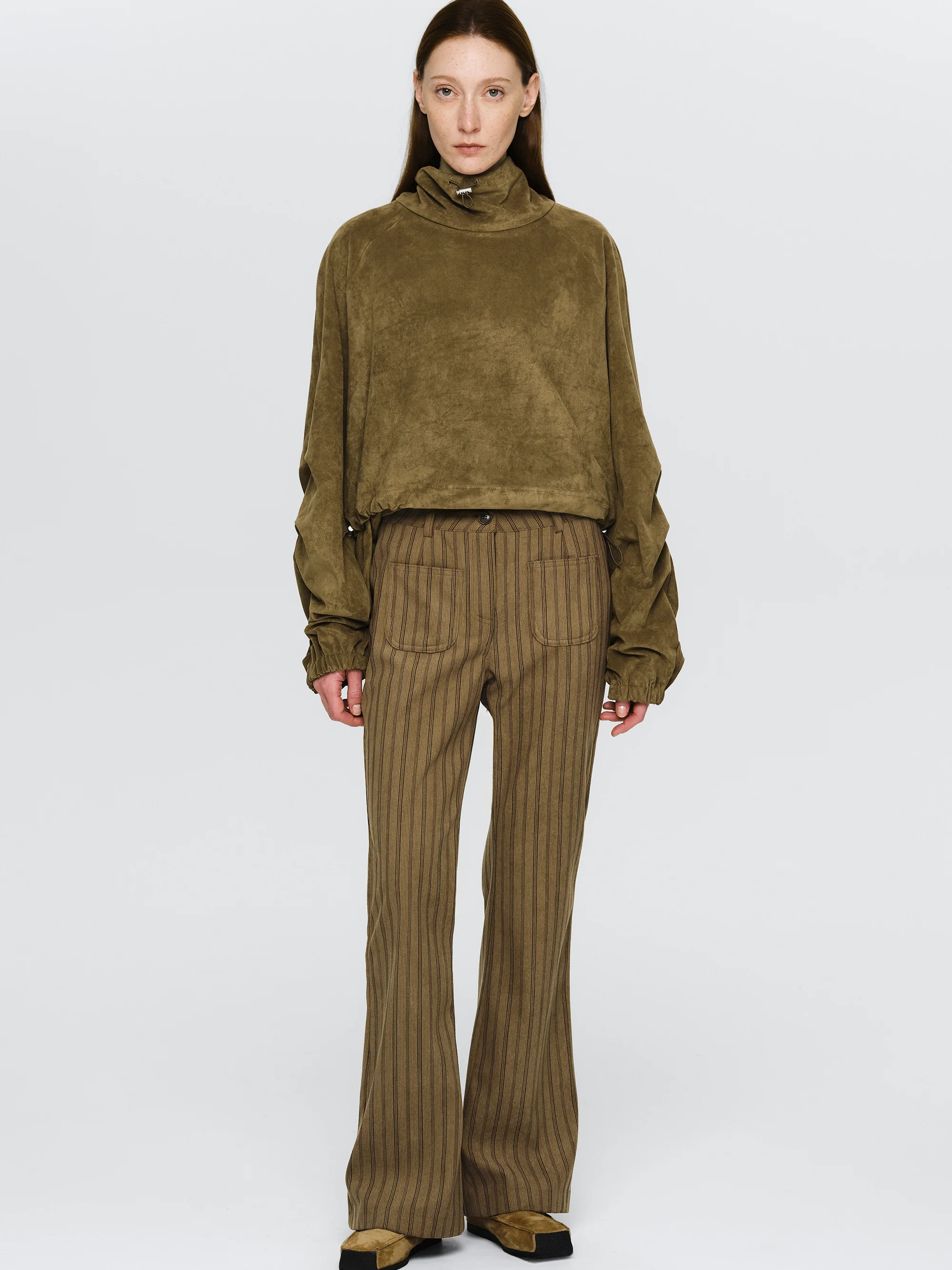 Striped Pocket Trousers, Brown - Image 3
