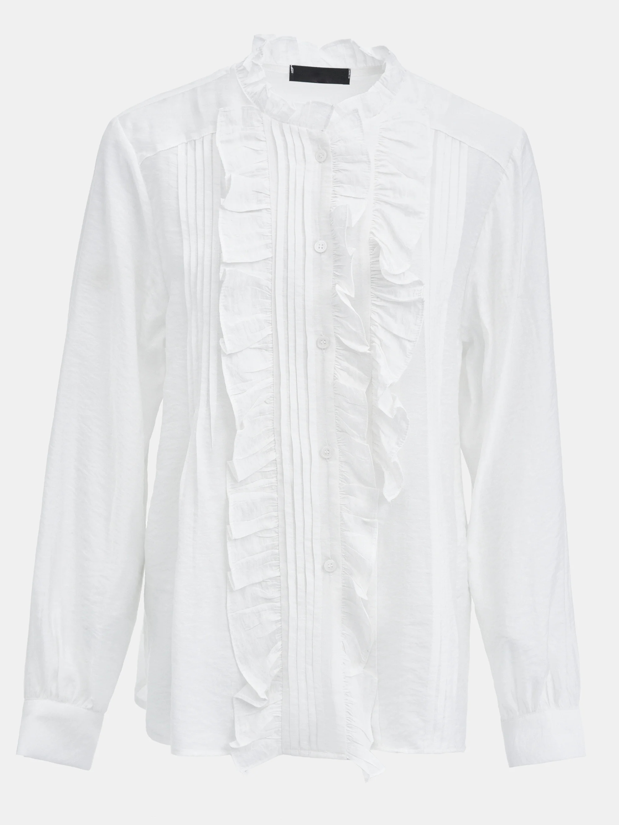 Striped Ruffle Shirt, Ivory