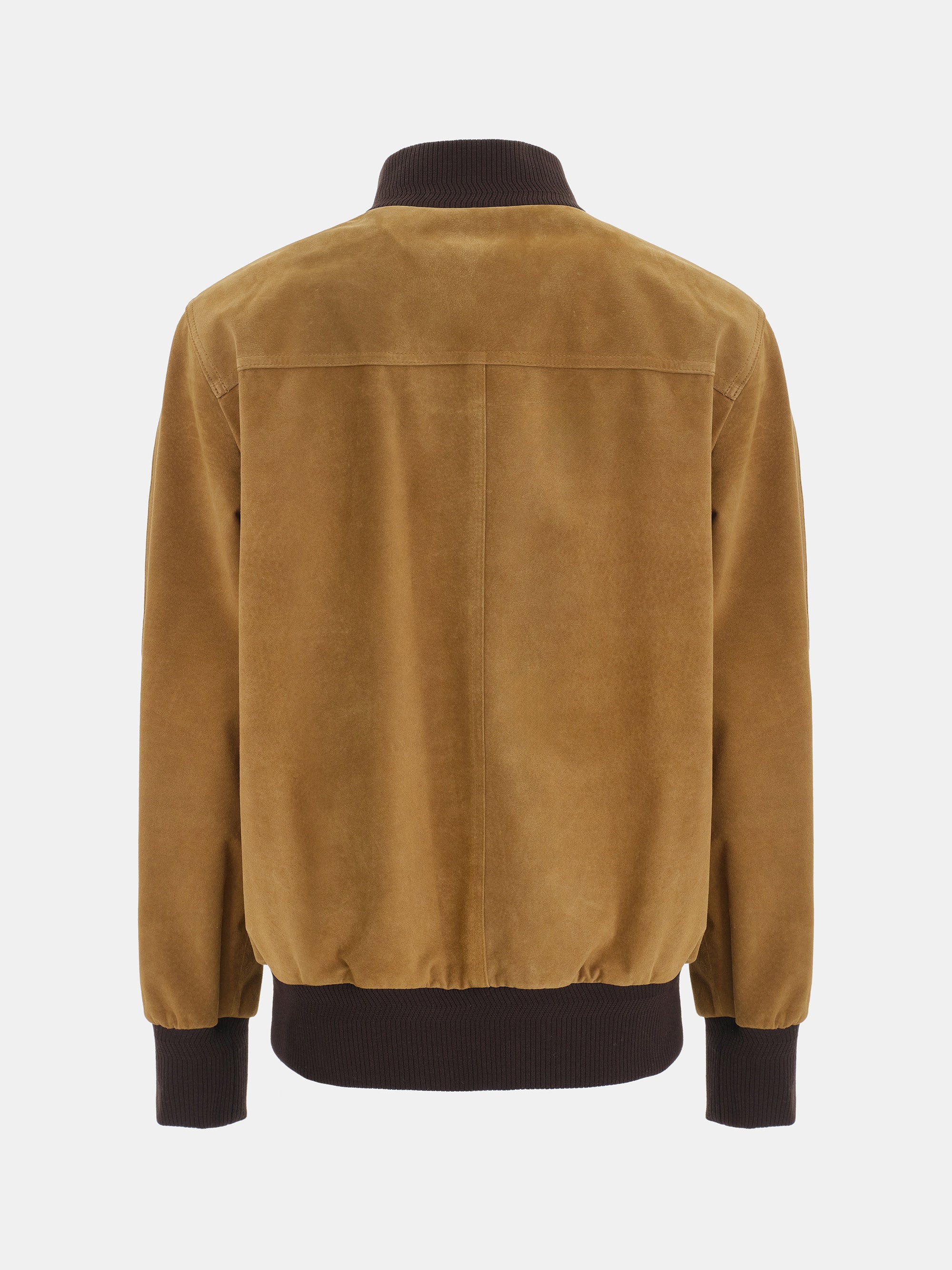 Suede Blouson Jacket, Beige - Image 6
