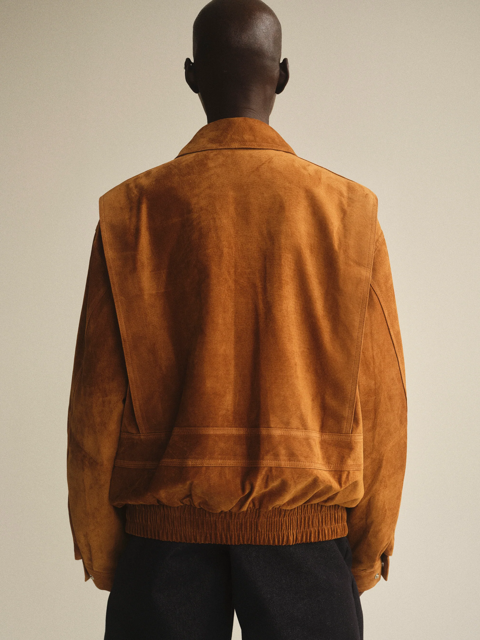 Suede Bomber Jacket, Cognac - Image 5