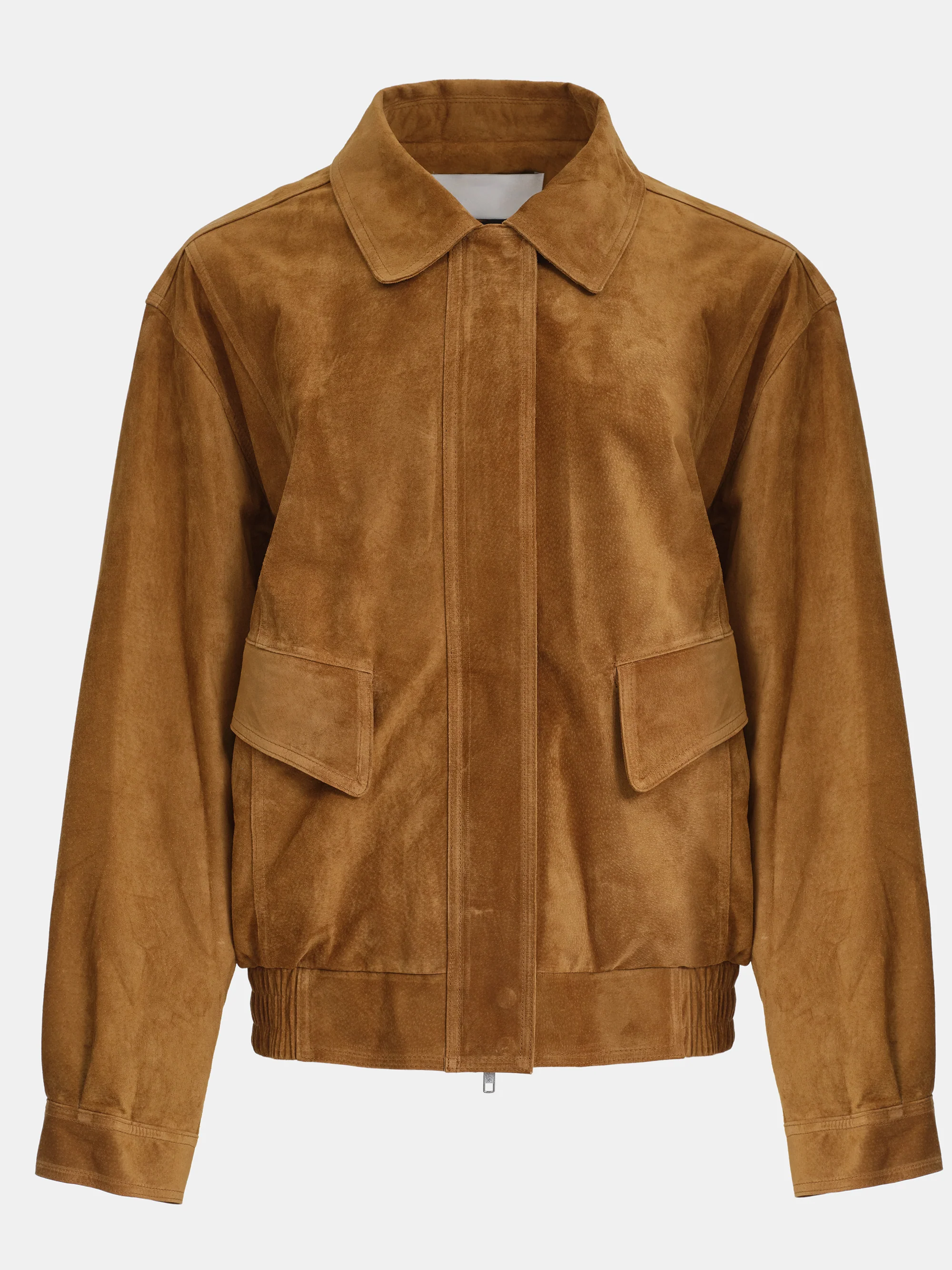 Suede Bomber Jacket, Cognac - Image 6
