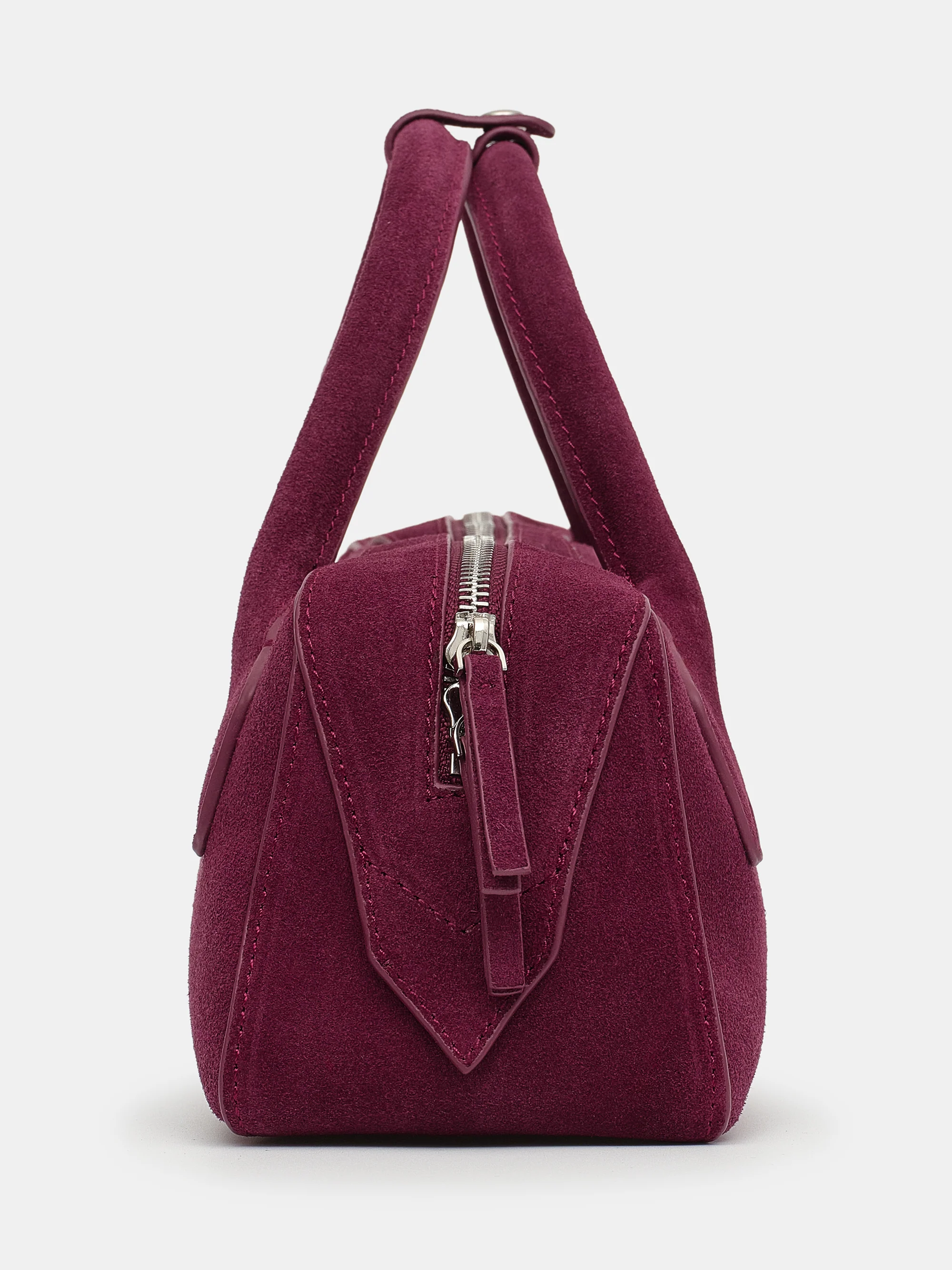 Suede Bowling Bag, Zifandel - Image 6