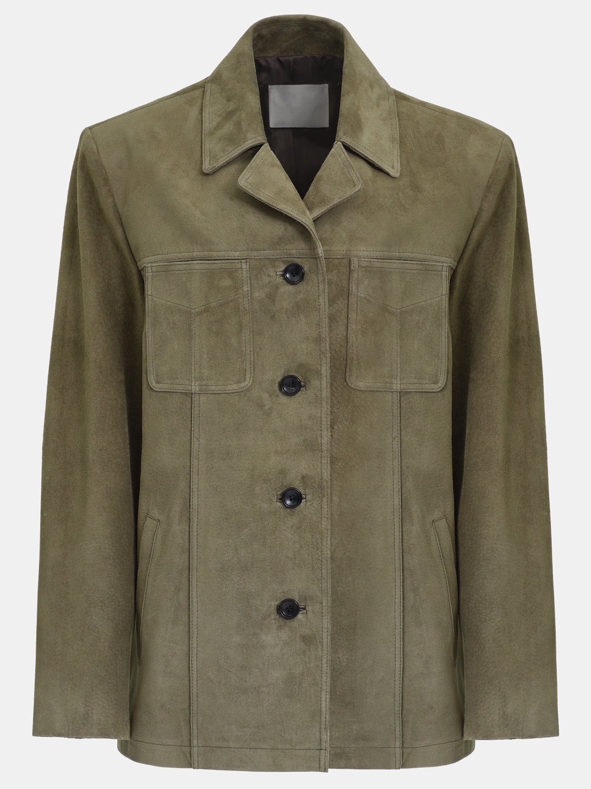 Suede Buttoned Blazer, Mousse - Image 6