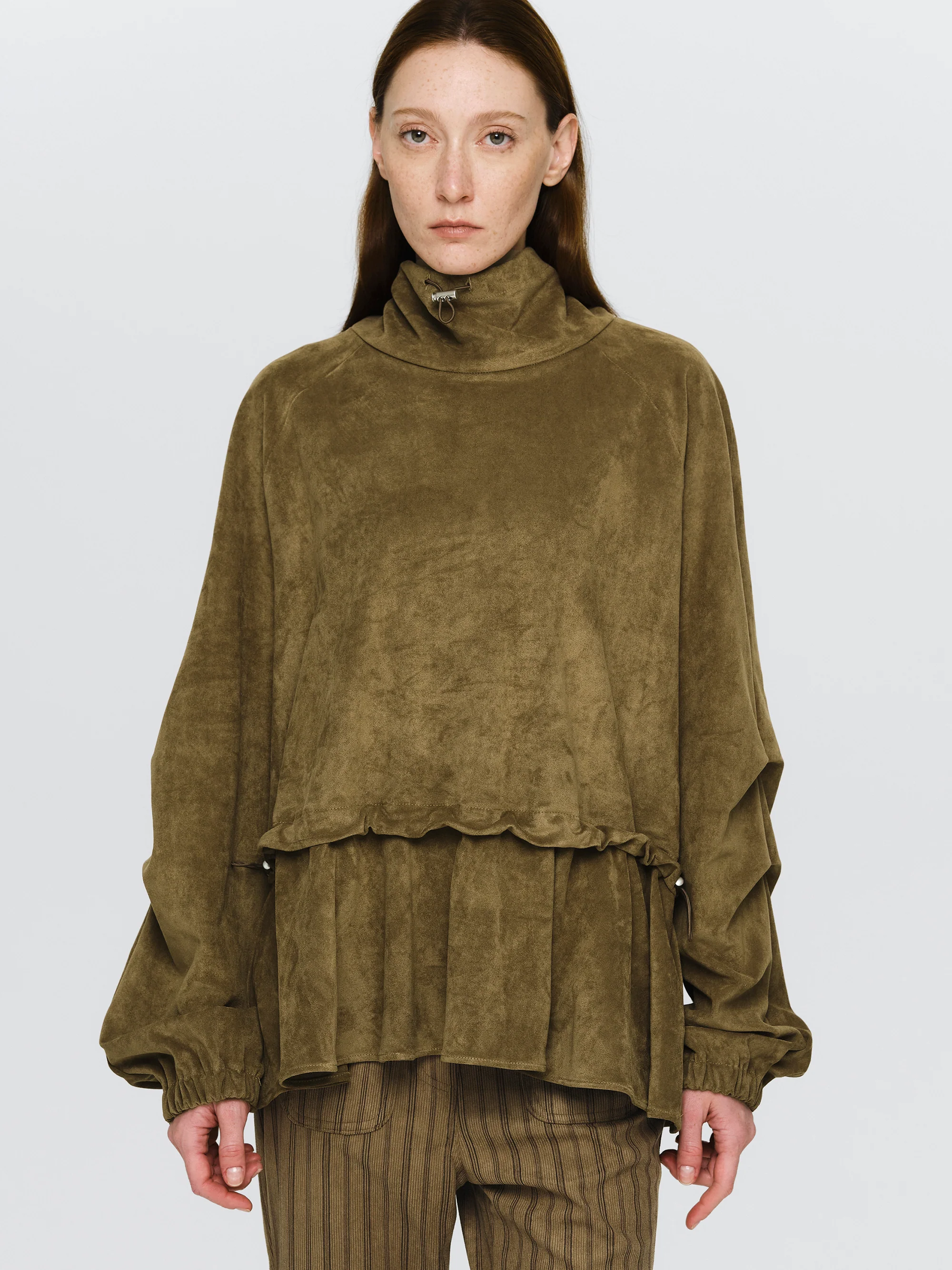 Suede Effect Anorak, Brown