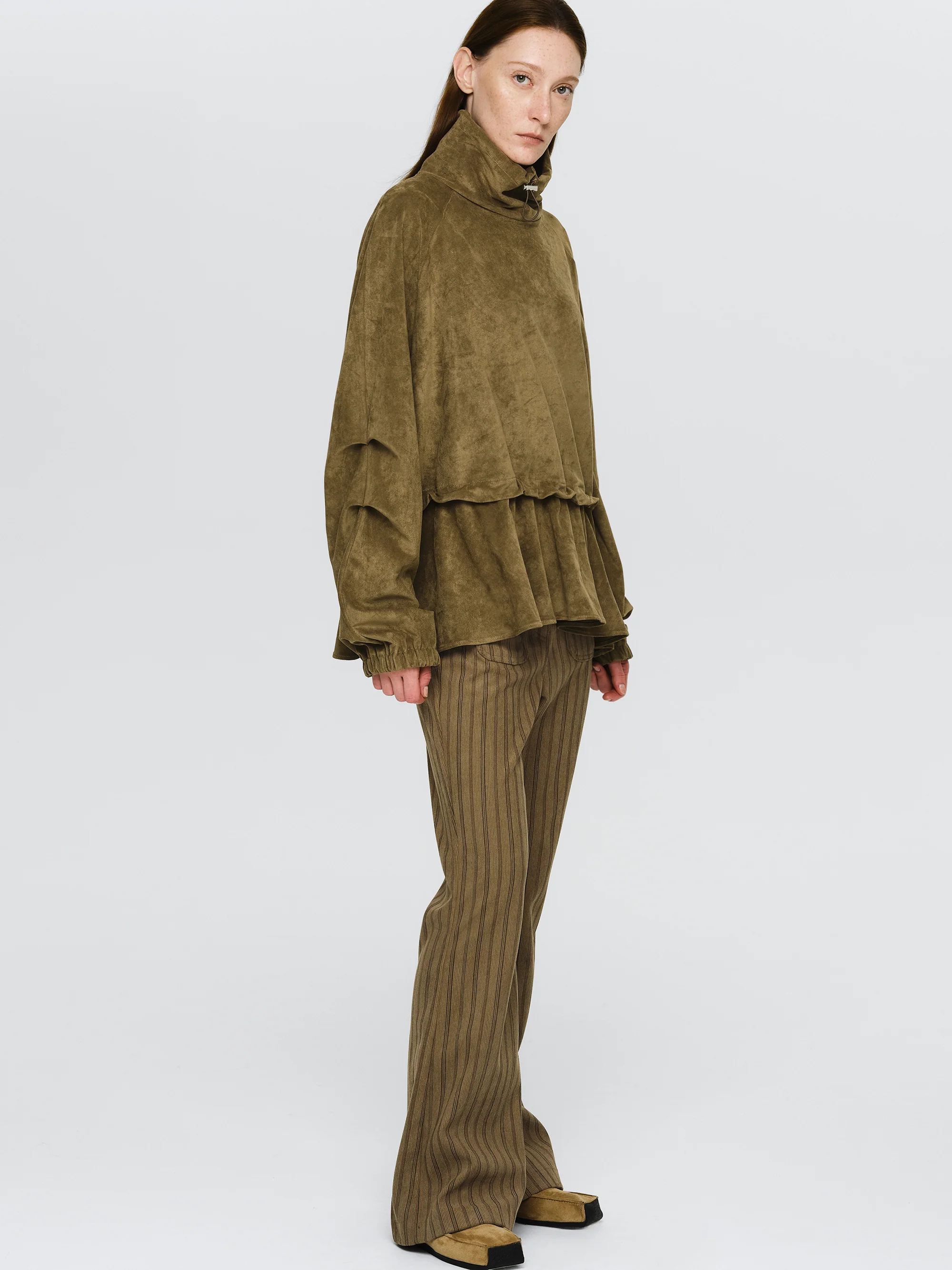 Suede Effect Anorak, Brown - Image 2