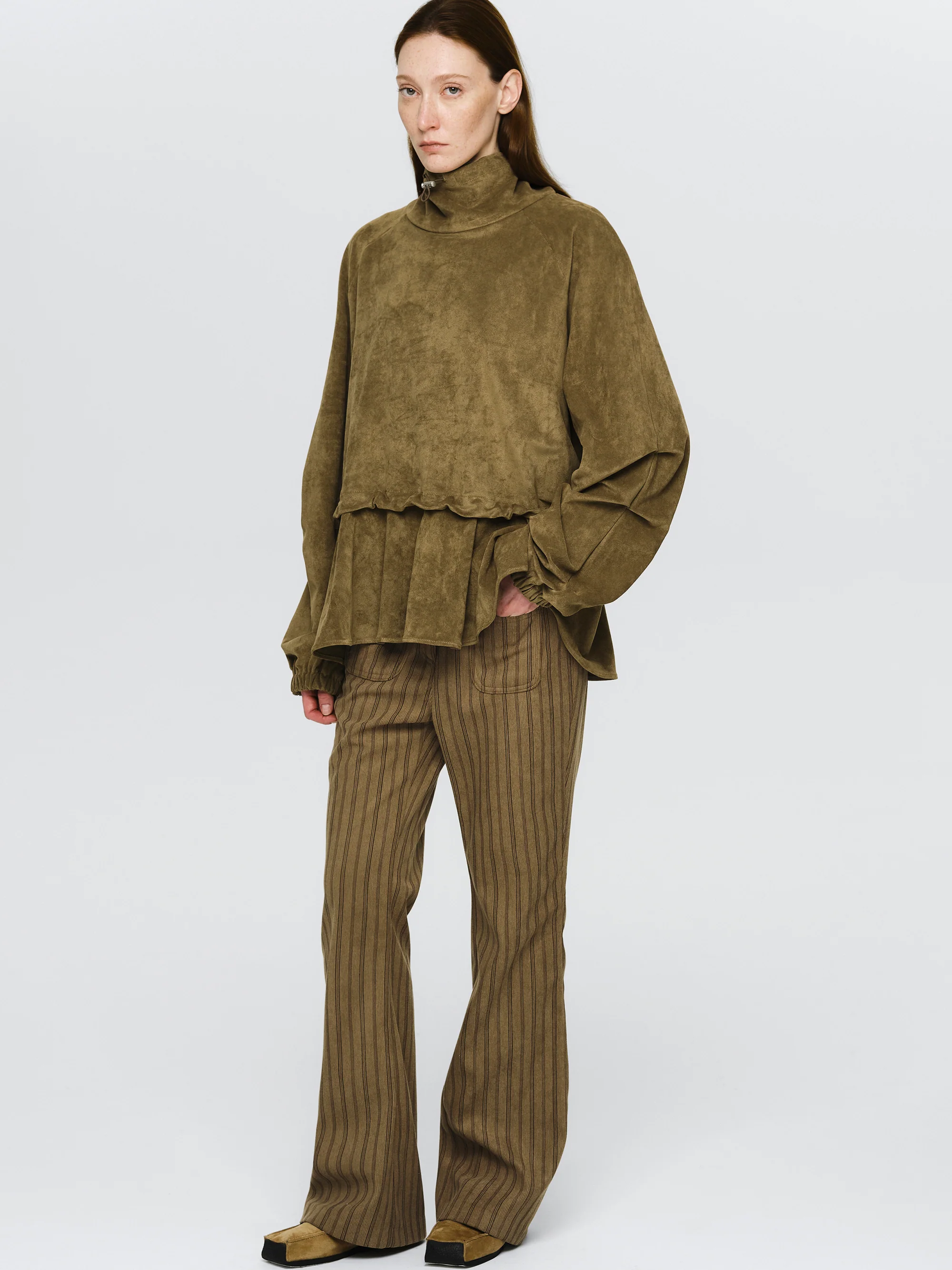 Suede Effect Anorak, Brown - Image 3