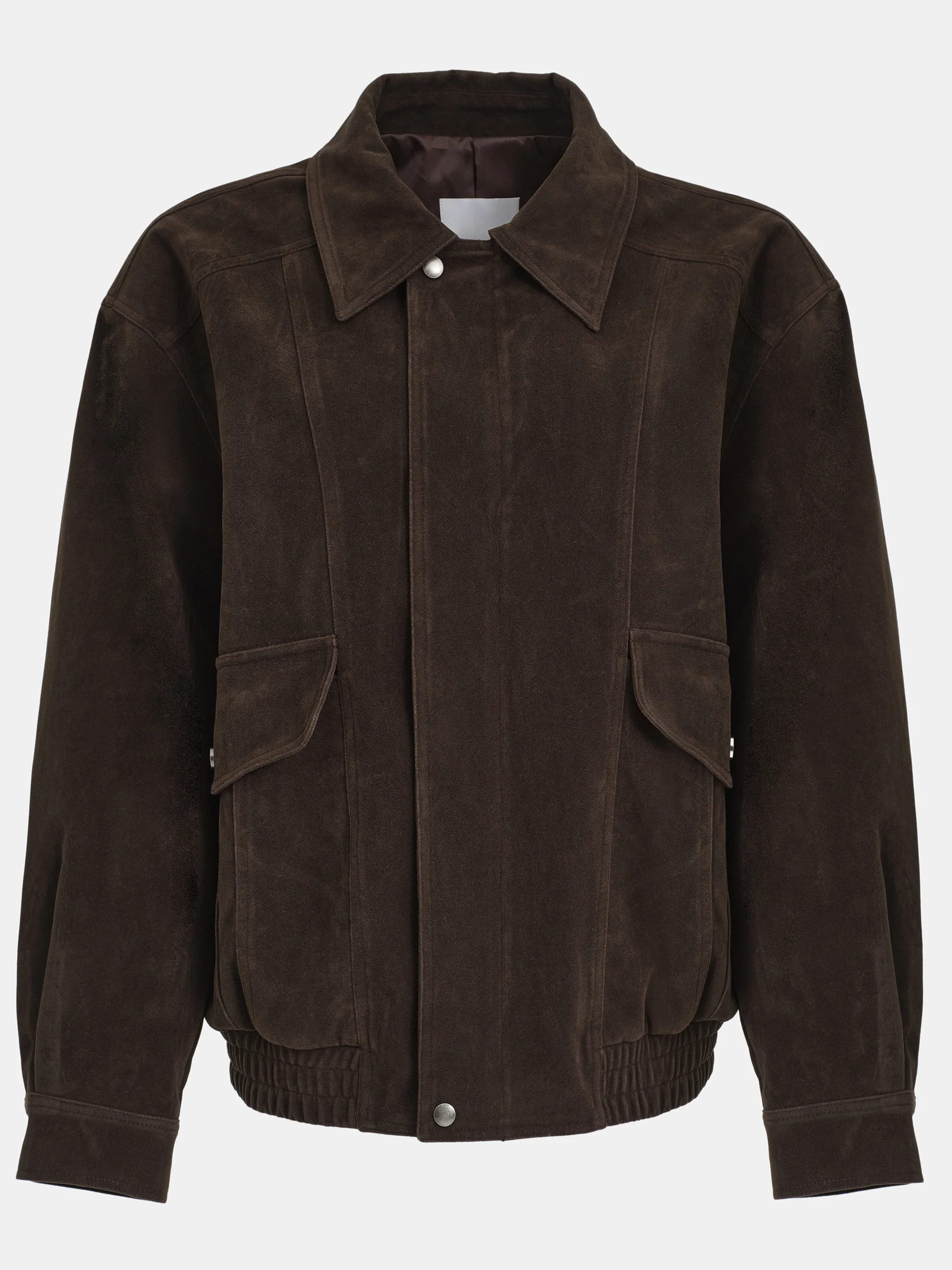 Suede Effect Bomber Jacket, Brown - Image 5