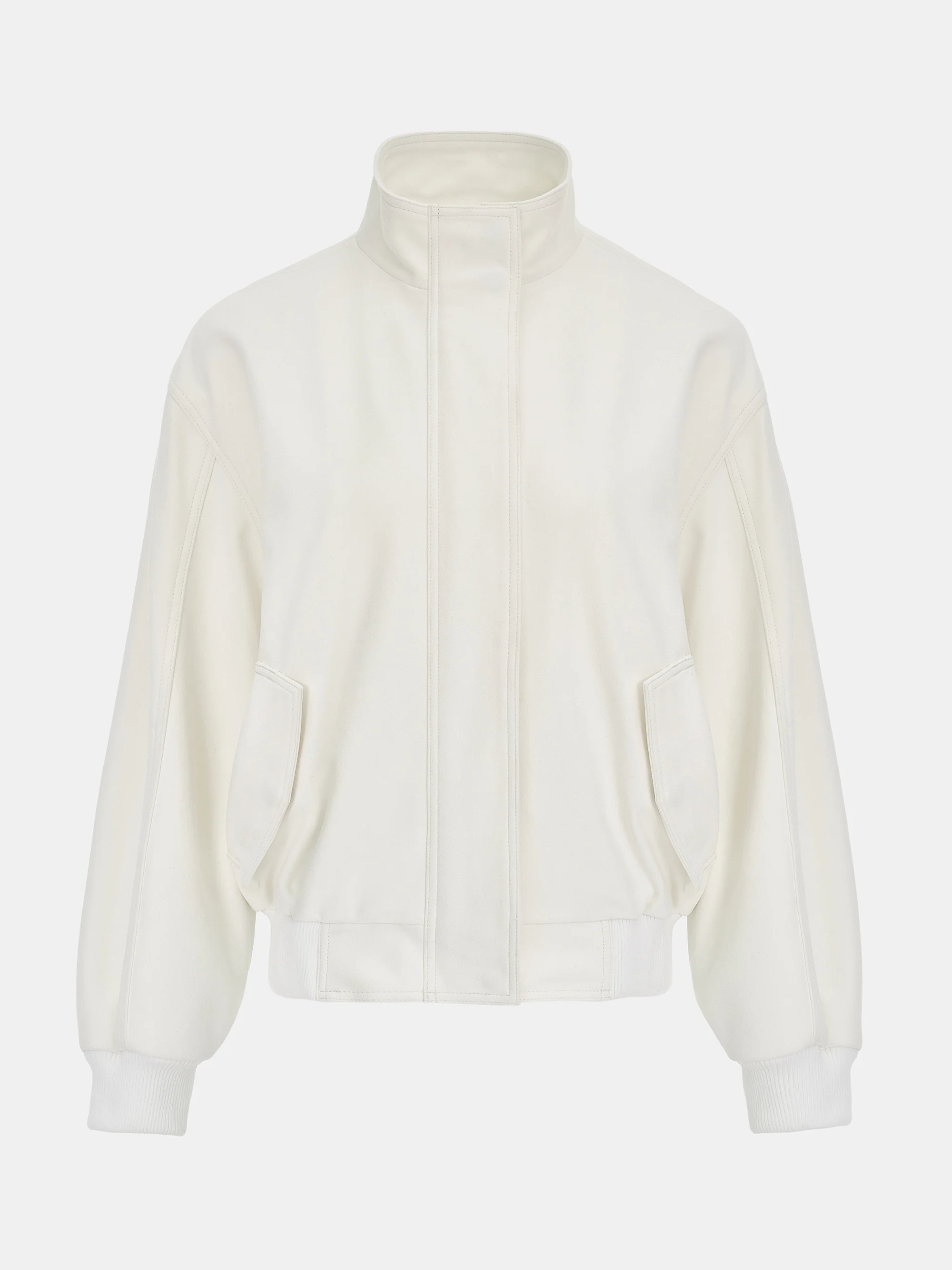 Suede-Effect Track Jacket, White - Image 6