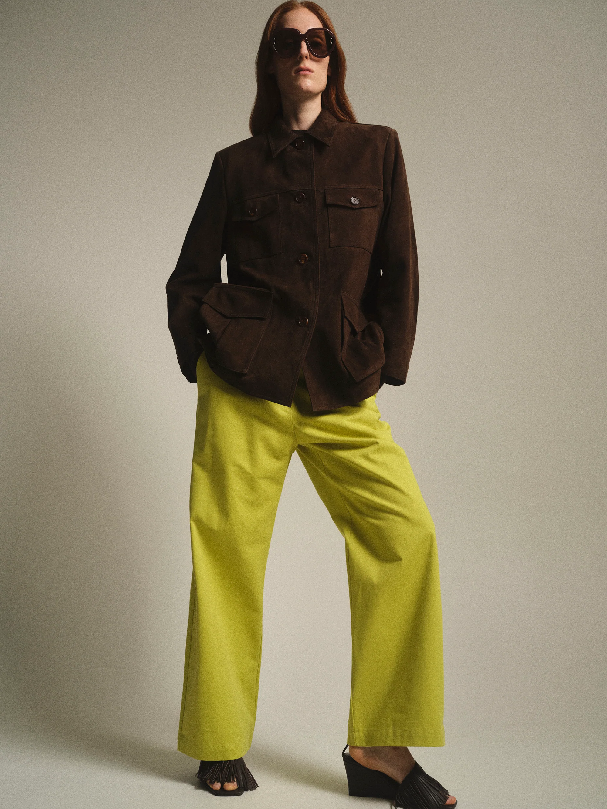 Suede Frock Jacket, Brown - Image 2