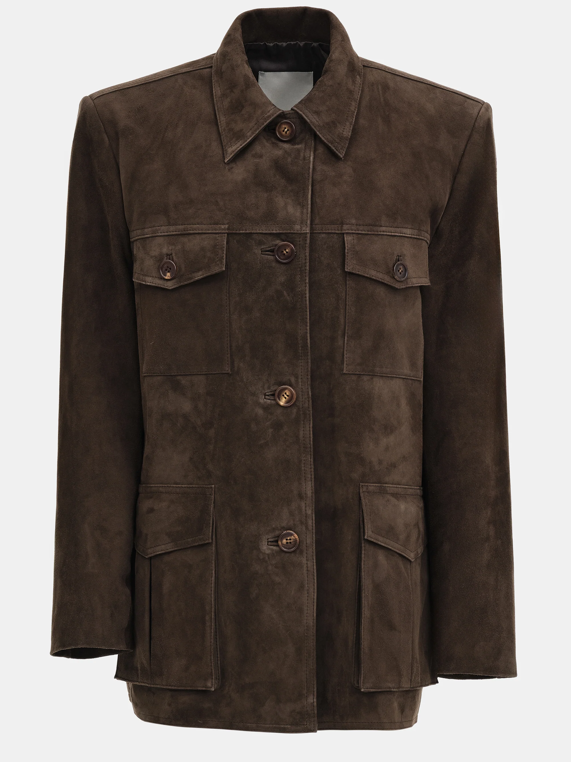Suede Frock Jacket, Brown - Image 5
