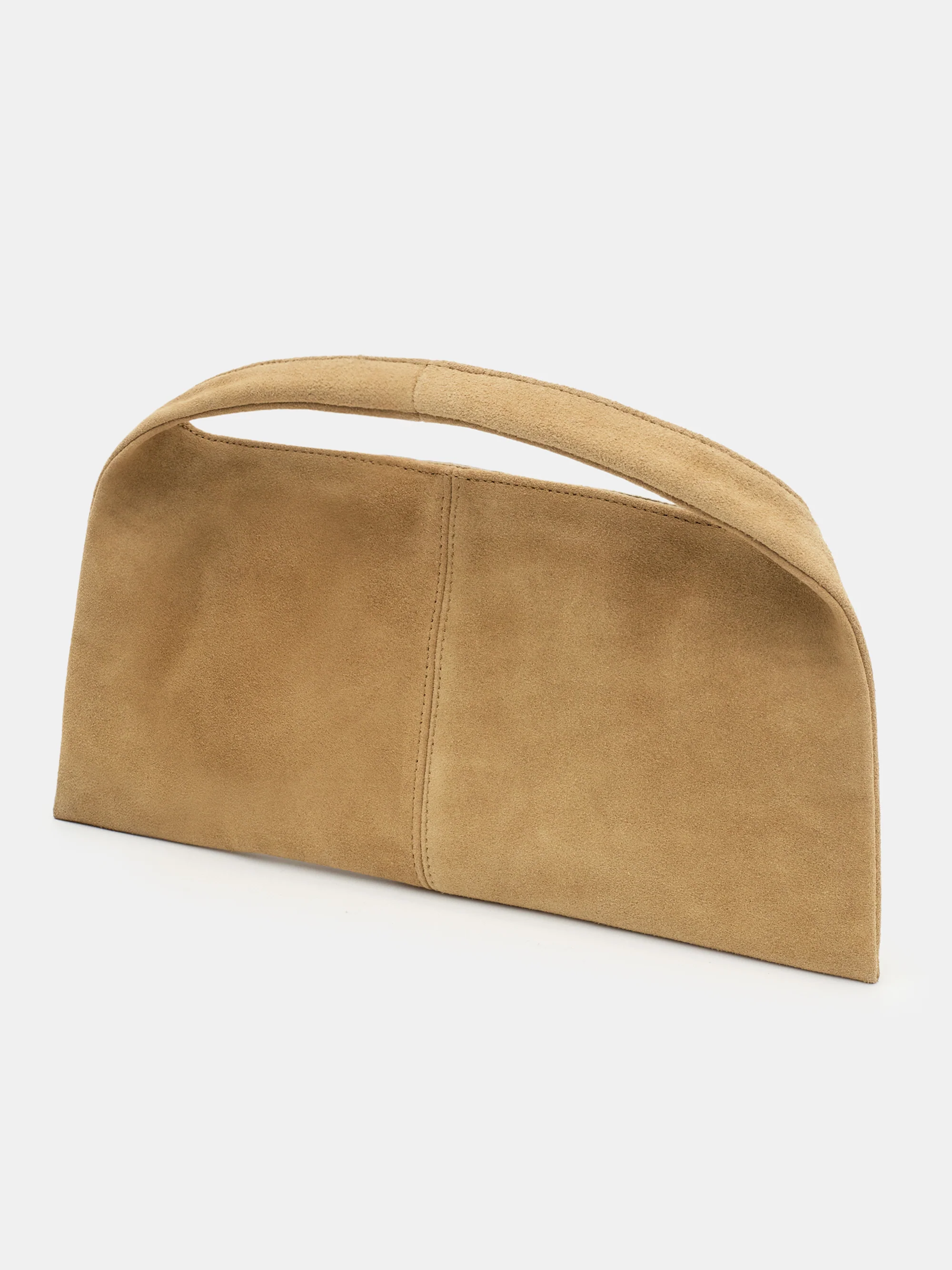Suede Handle Bag, Camel