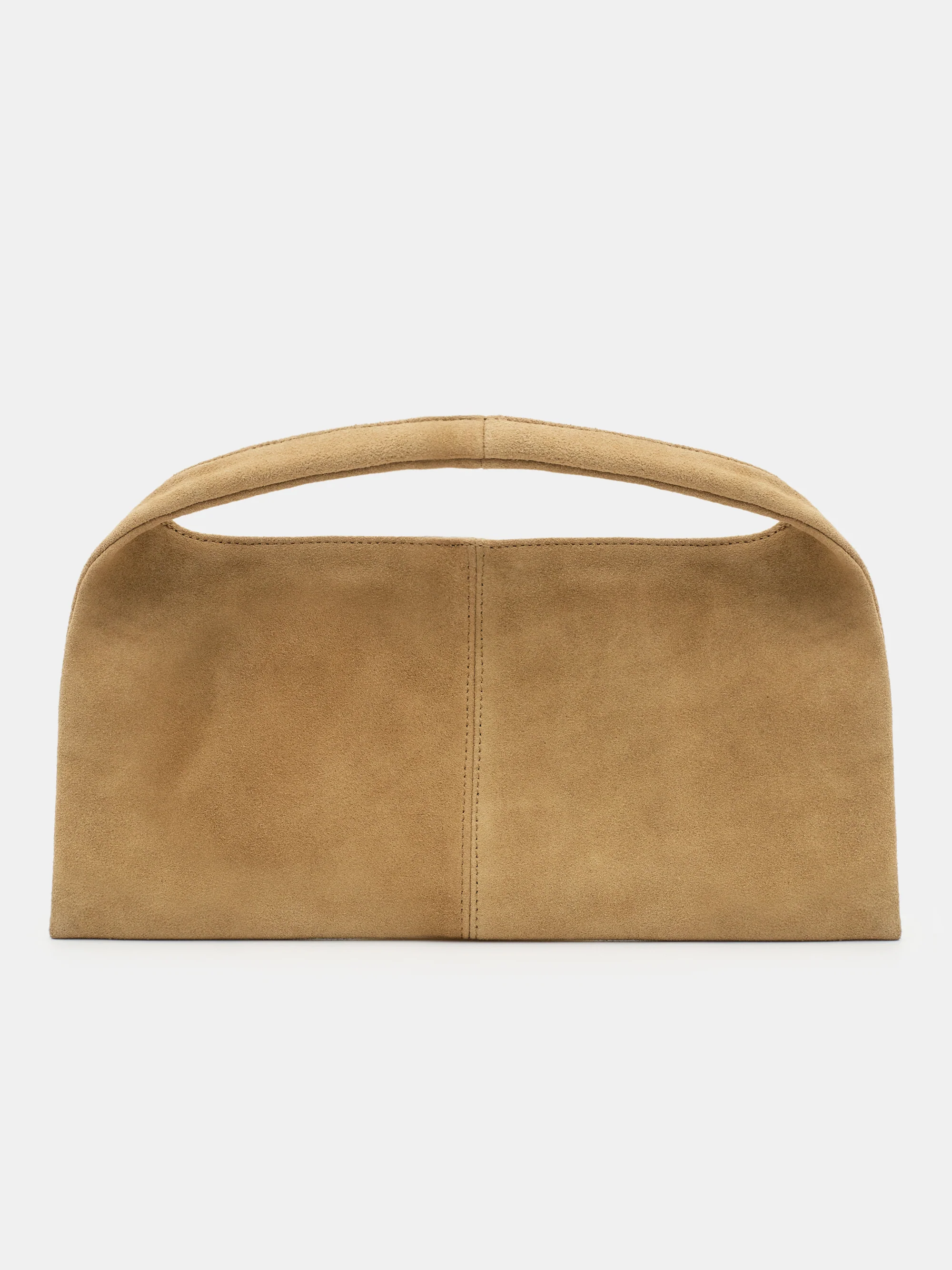 Suede Handle Bag, Camel - Image 2