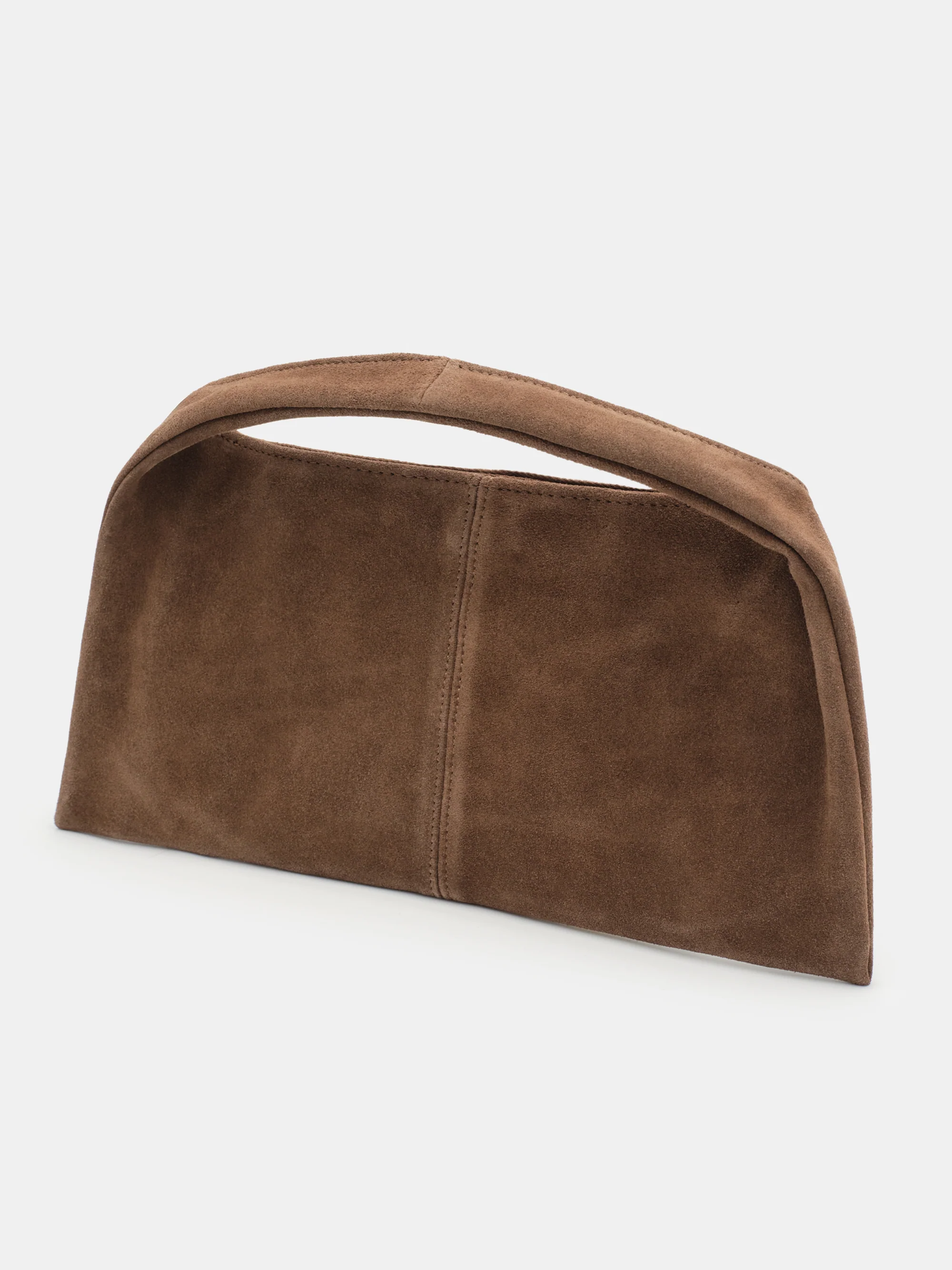 Suede Handle Bag, Chocolate