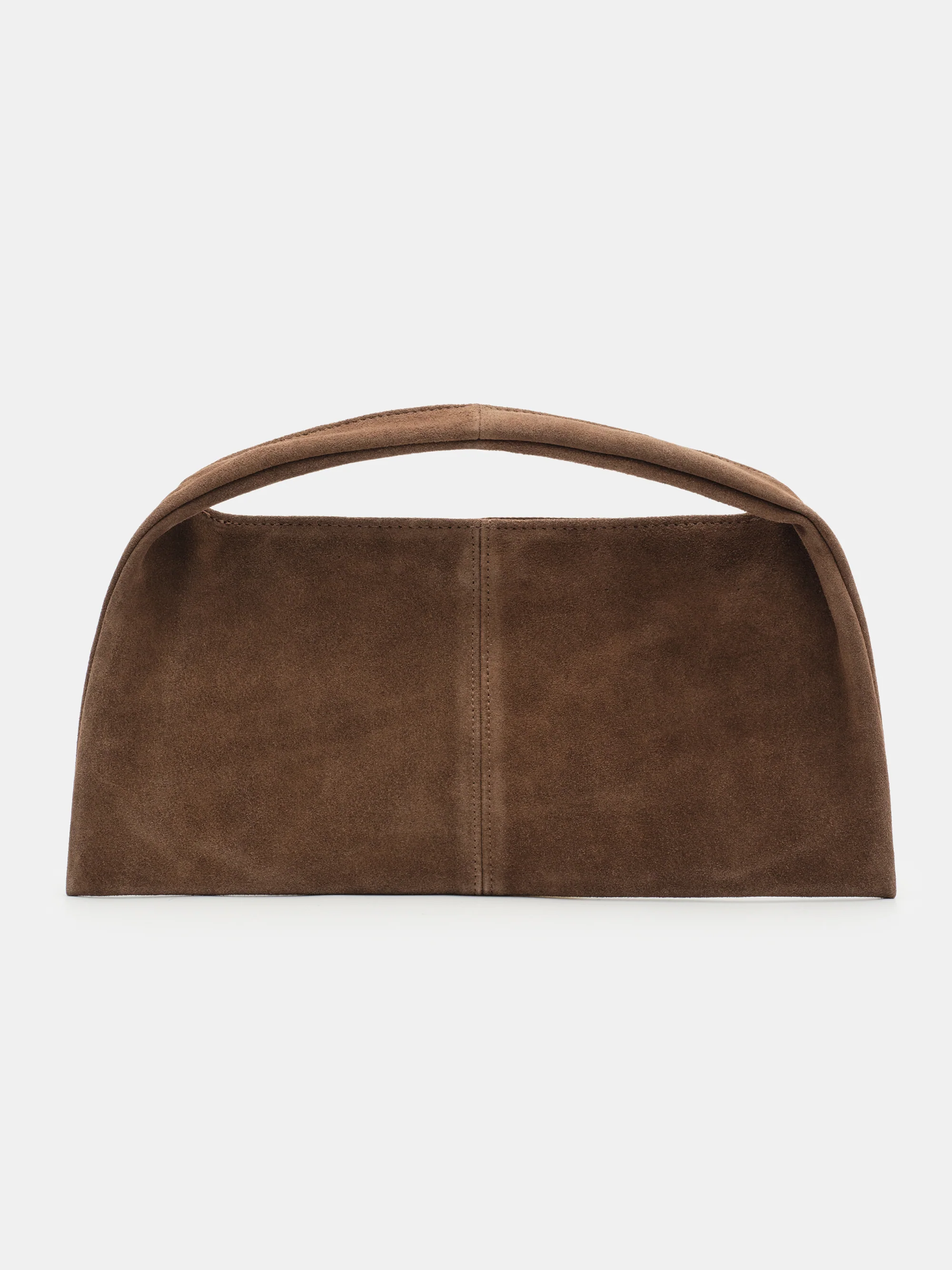 Suede Handle Bag, Chocolate - Image 2