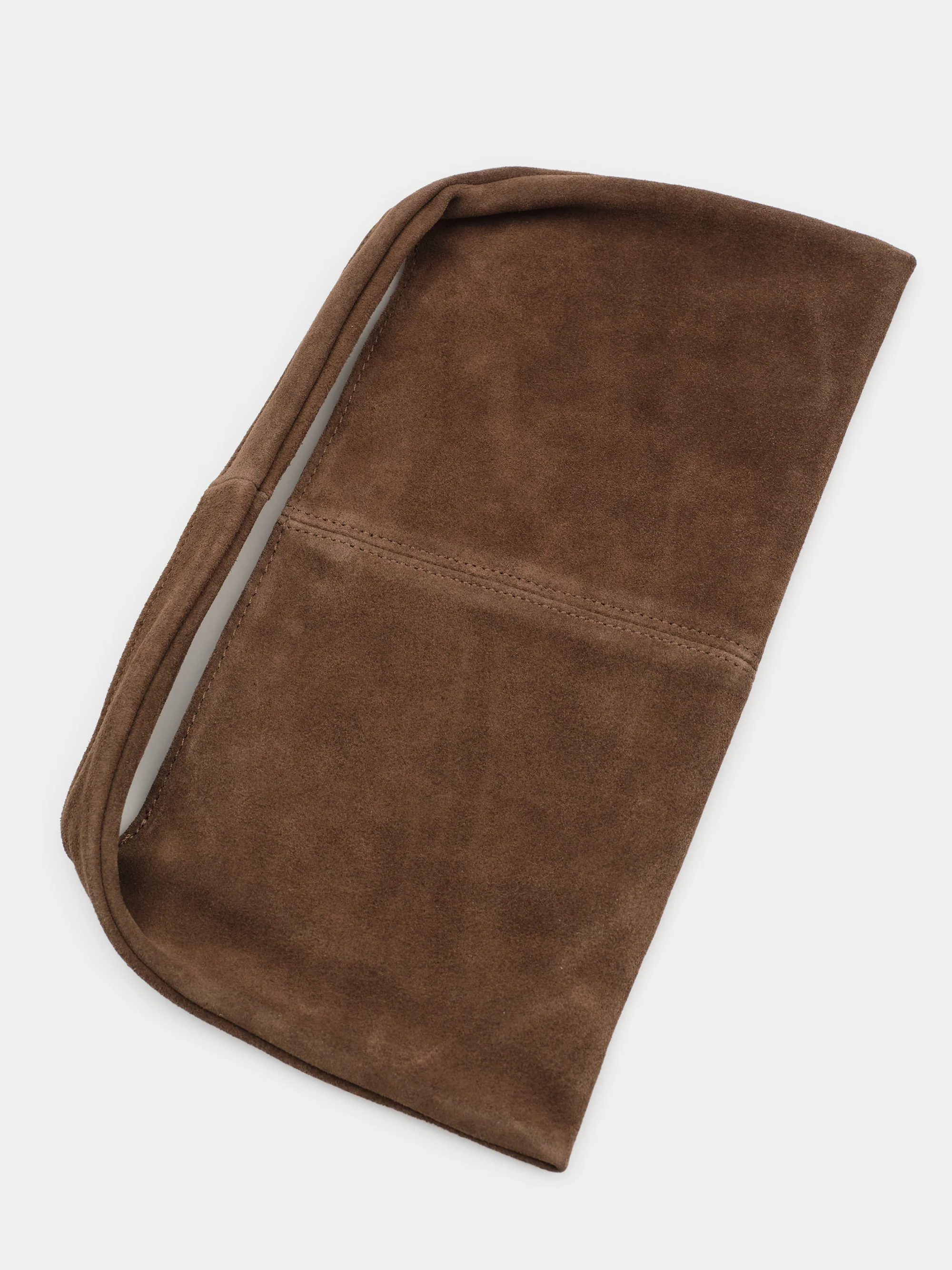 Suede Handle Bag, Chocolate - Image 3
