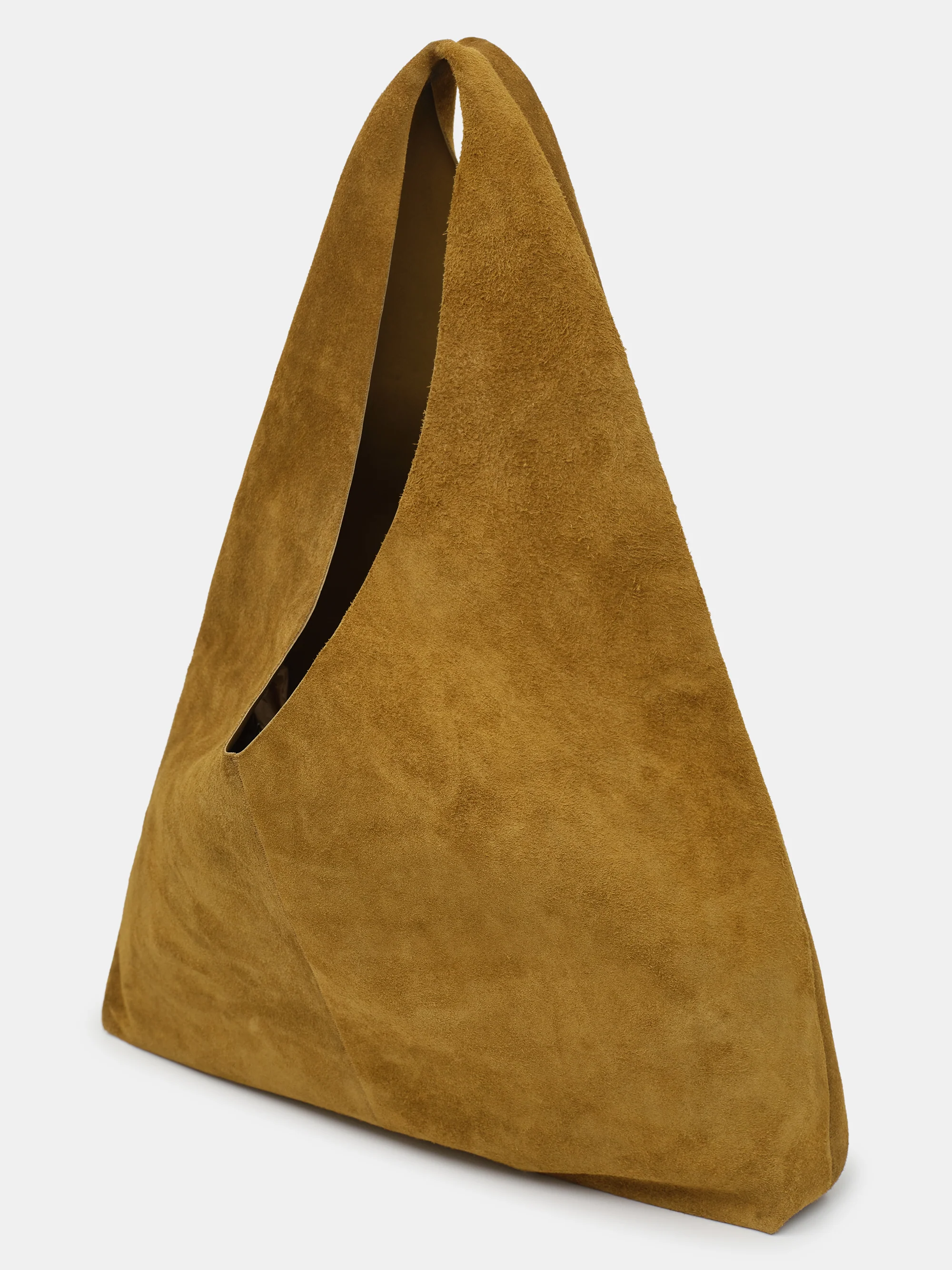 Suede Hobo Bag, Camel - Image 5