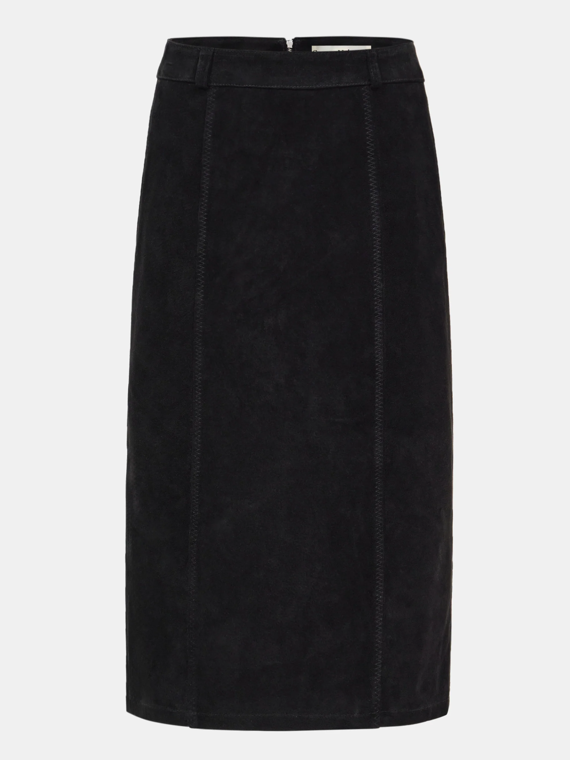 Lidiane Suede Midi Skirt, Black