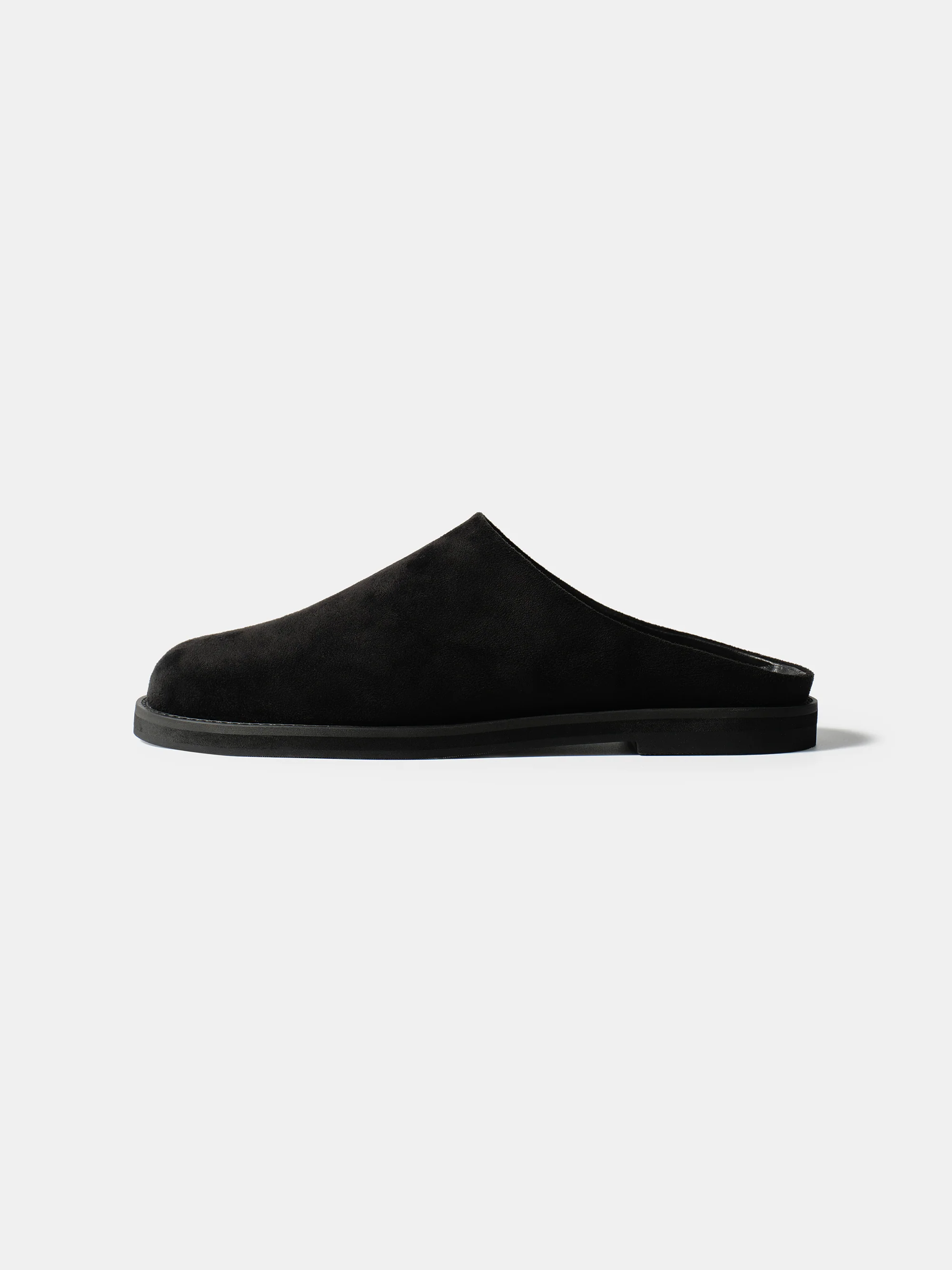 Suede Mule Loafers, Black - Image 2