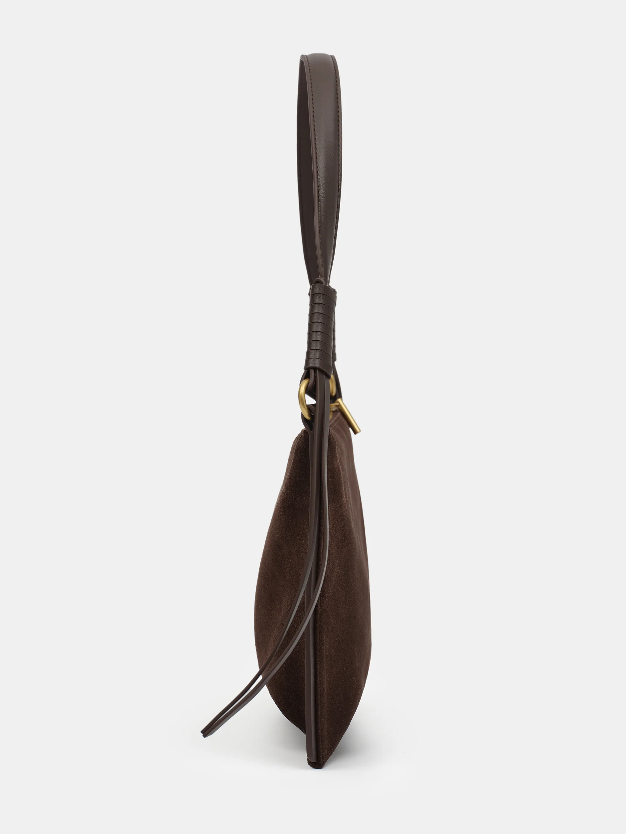 Suede Patch City Bag, Brown - Image 2