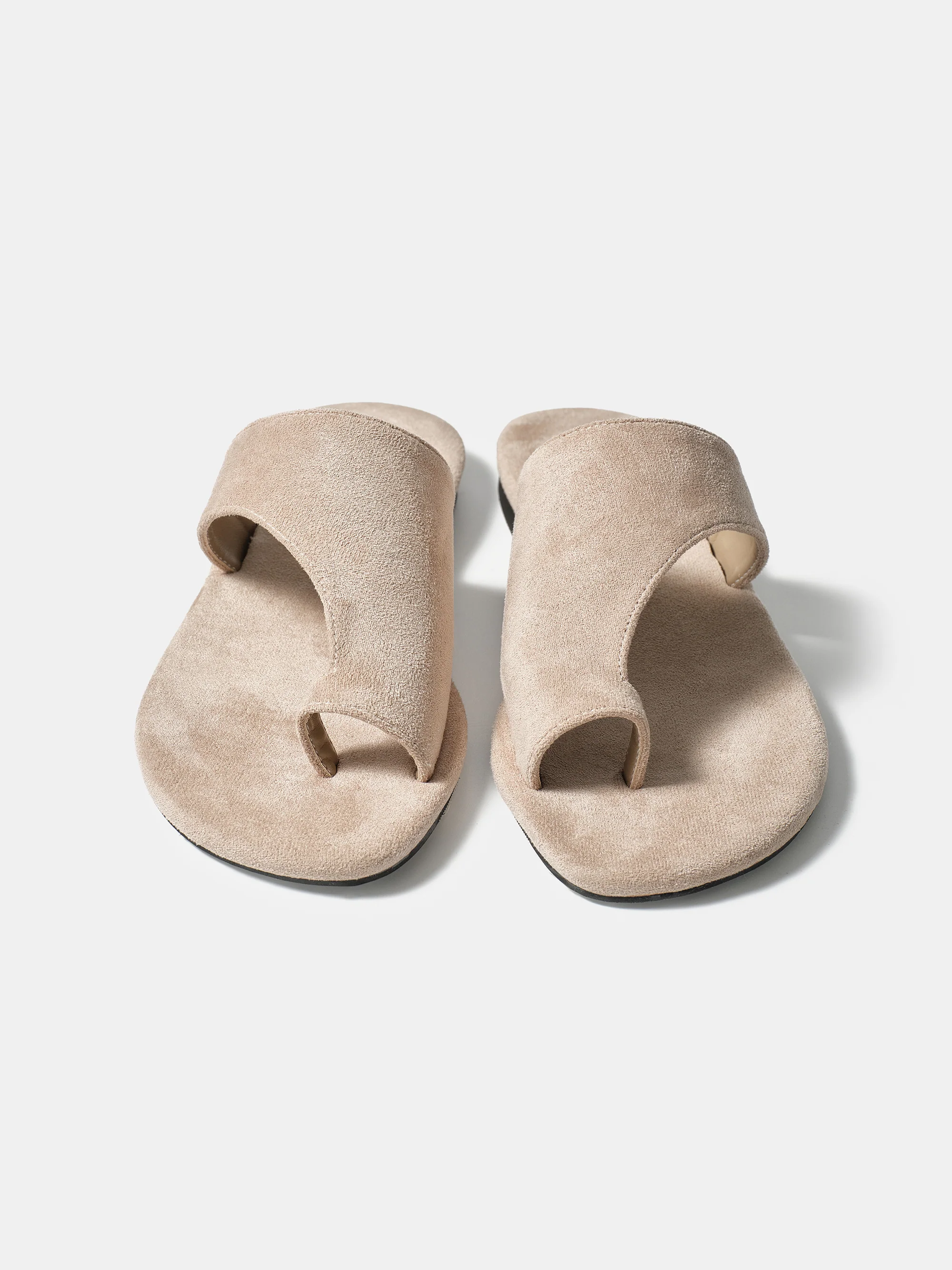Suede Toe-Loop Sandals, Pink - Image 2